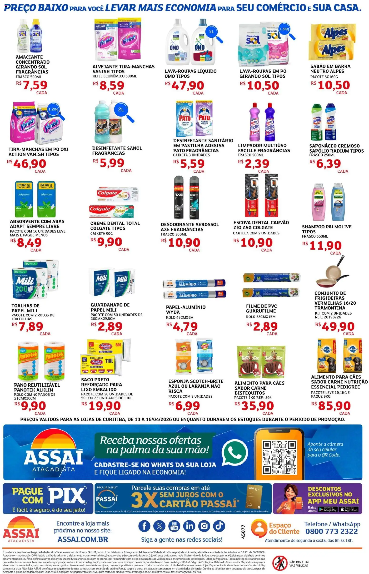 Assaí Atacadista Folheto - válido de 13.04.2026 | Página: 4 | Produtos: Pó, Esponja, Bebida, Saponáceo