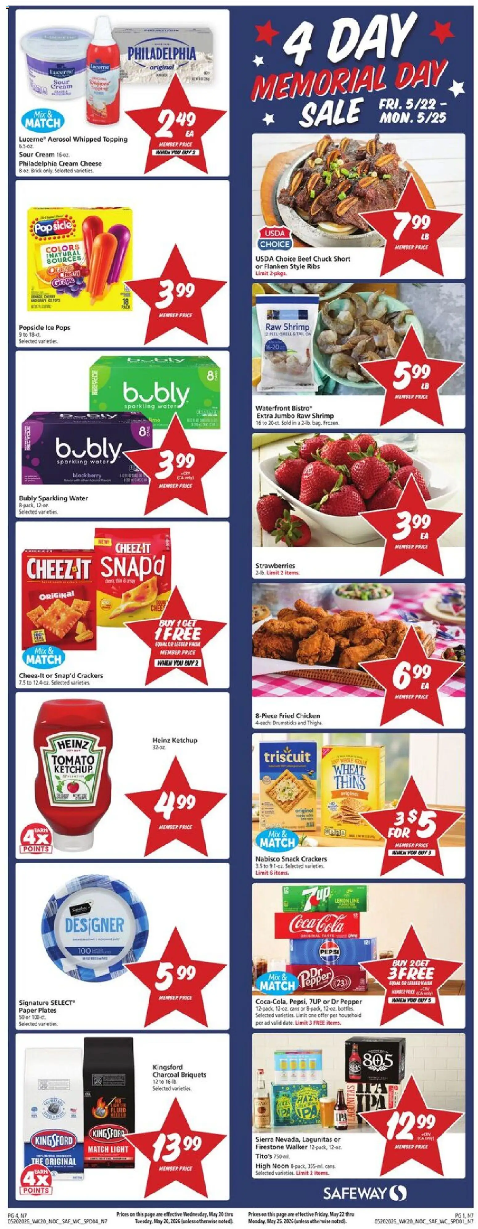 Safeway Weekly Ad - valid from 20.05.2026 | Page: 1 | Products: Cheese, Sour cream, Ketchup, Pepper