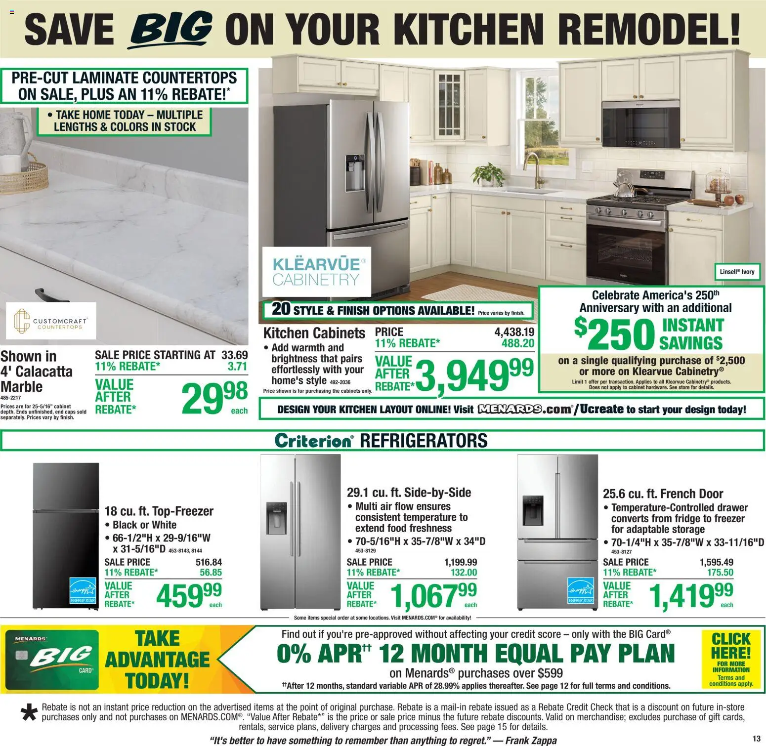 Menards Weekly Ad - valid from 11.06.2026 | Page: 18 | Products: Freezer