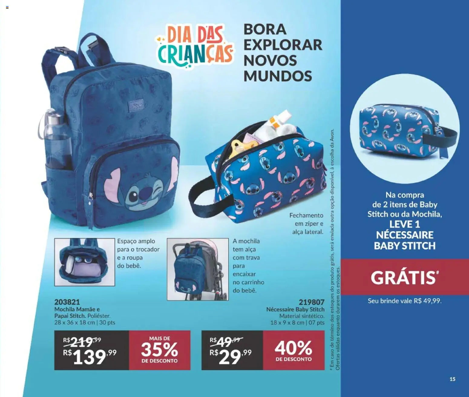 Avon Folheto - válido de 21/09/2026 | Página: 15 | Produtos: Necessaire, Carrinho, Mochila