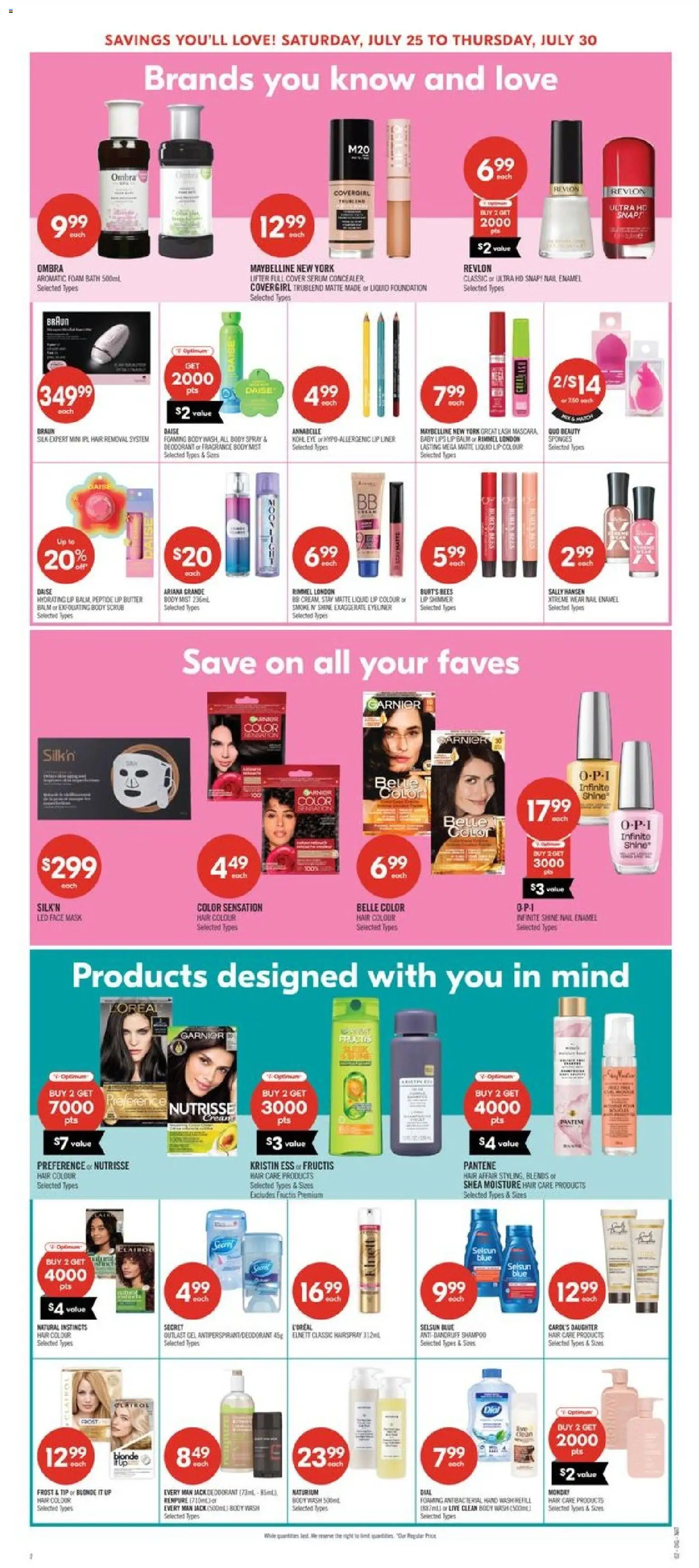 Shoppers flyer valid from Jul 24, 2026 | Page: 15 | Products: Concealer, Body wash, Deodorant, Bath