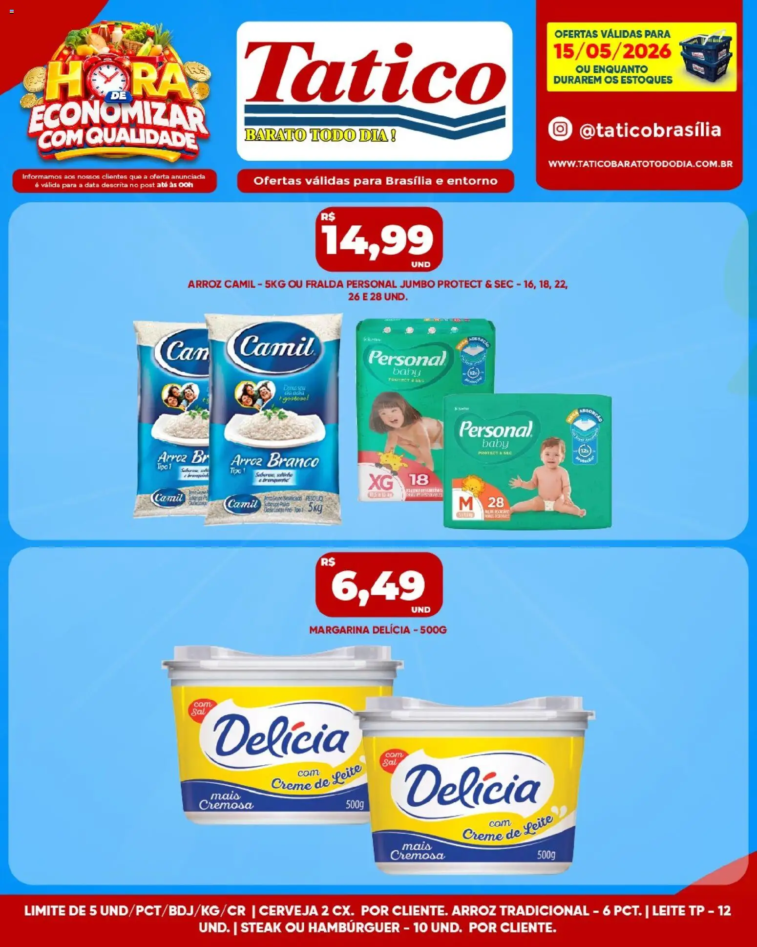 Tatico Folheto - válido de 15.05.2026 | Página: 8 | Produtos: Cerveja, Arroz, Creme, Margarina