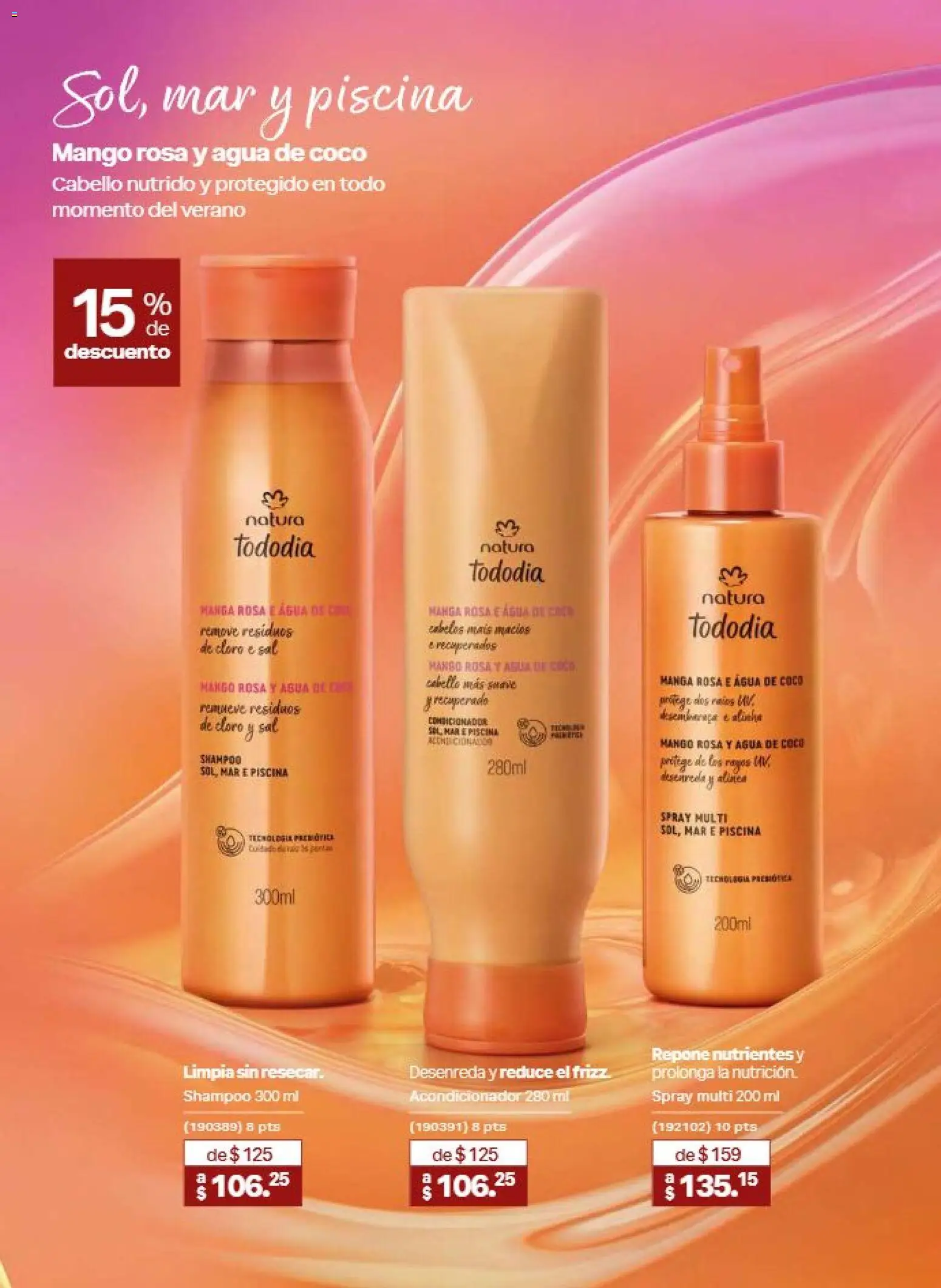 Nuevas ofertas de Natura válidas en toda la República Mexicana desde el 31/07/2026. ¡Encuentra las mejores ofertas en Natura campaña 12 2026! | Página: 138 | Productos: Sal, Manga, Cloro, Acondicionador
