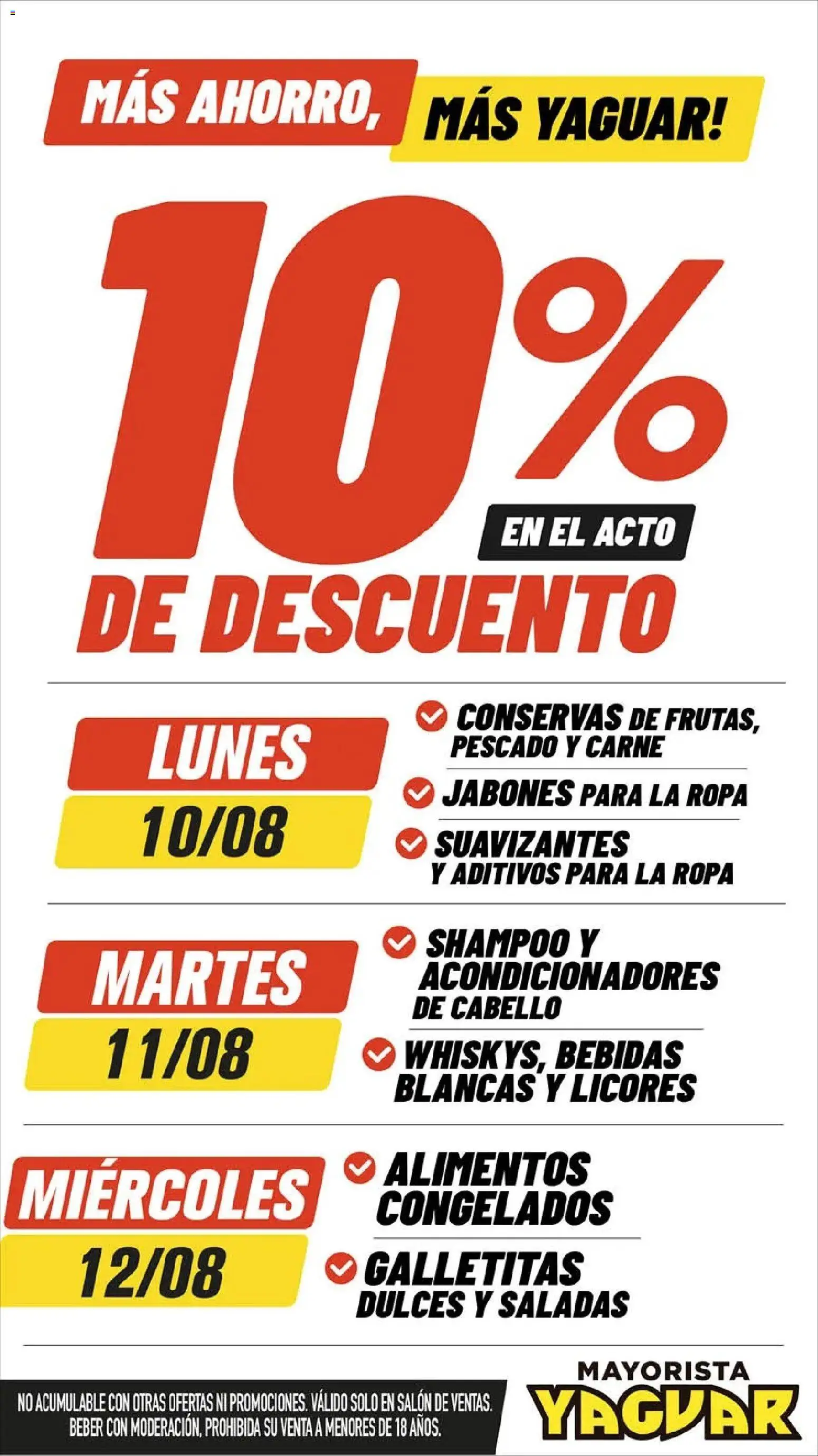 Yaguar - Oferta Semanal Salta │ válido desde el 10/08/2026 | Página: 4 | Productos: Pescado, Carne, Conservas, Dulces