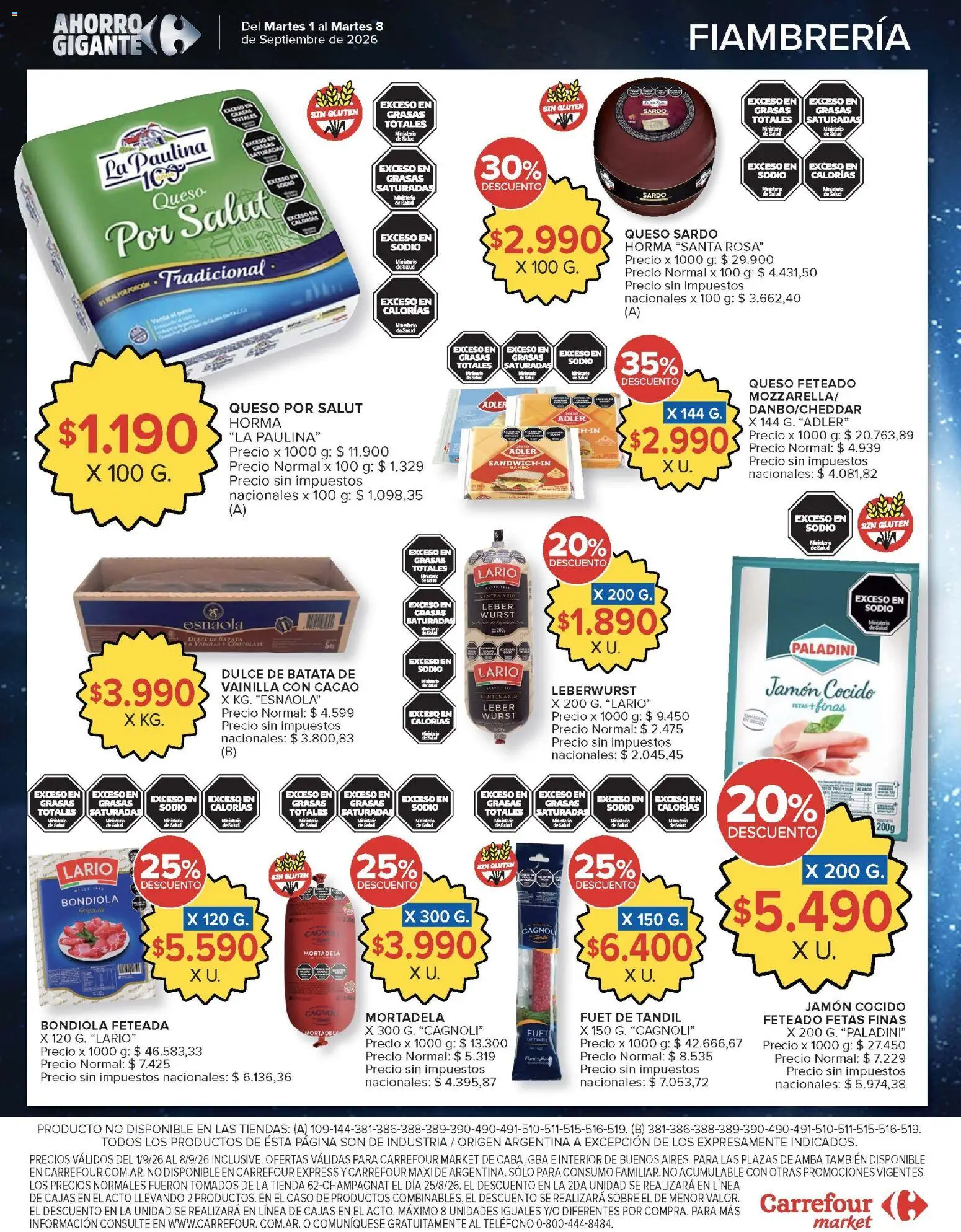 Carrefour - Ofertas │ válido desde el 01/09/2026 | Página: 45 | Productos: Vainilla, Sobre, Jamón cocido, Queso