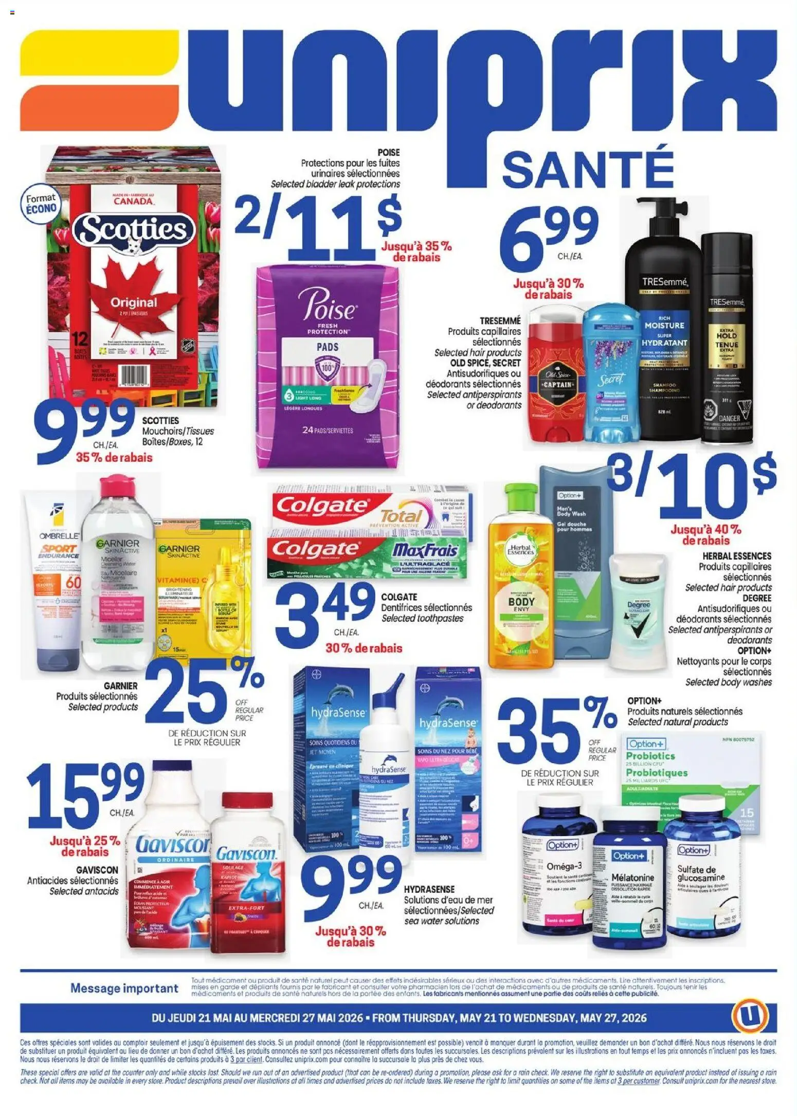 Uniprix flyer valid from 21.05.2026 | Page: 4 | Products: Shampoo, Body wash