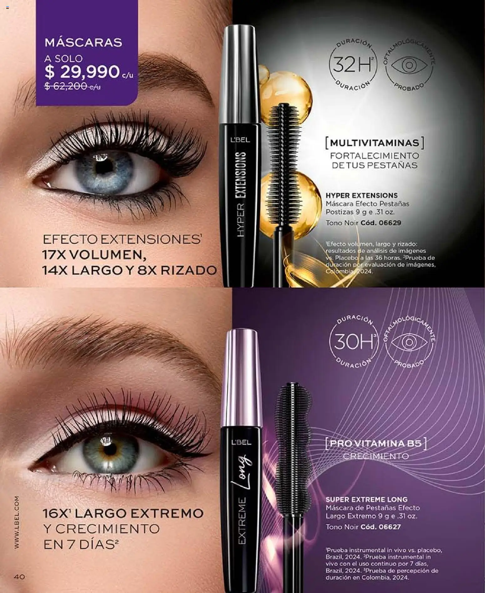 L'Bel revista - valida desde el 30/10/2026 | Página: 40 | Productos: Máscara, Pestañas postizas