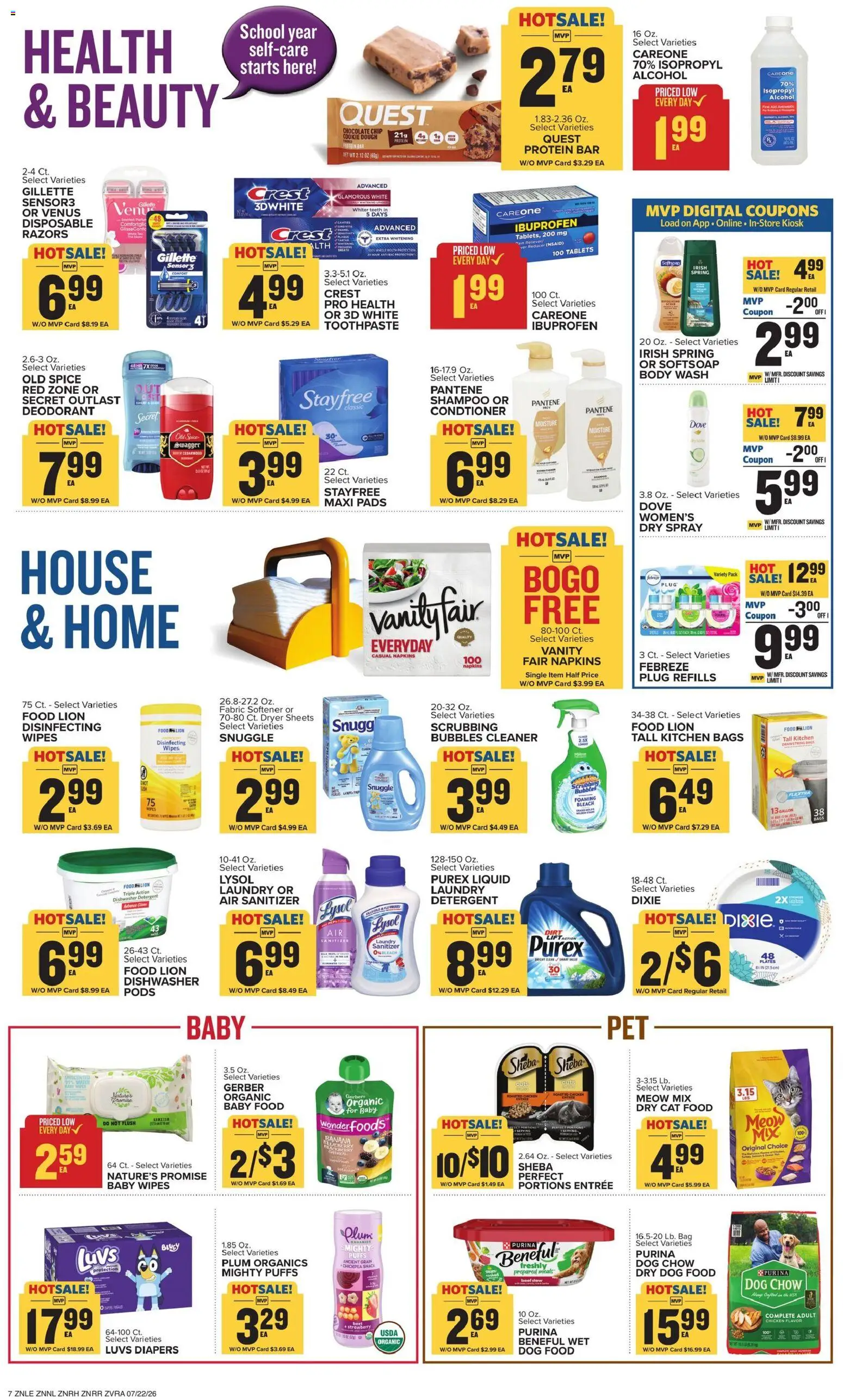 Food Lion Weekly Ad - valid from 07/22/2026 | Page: 13 | Products: Plum, Fabric softener, Detergent, Dishwasher
