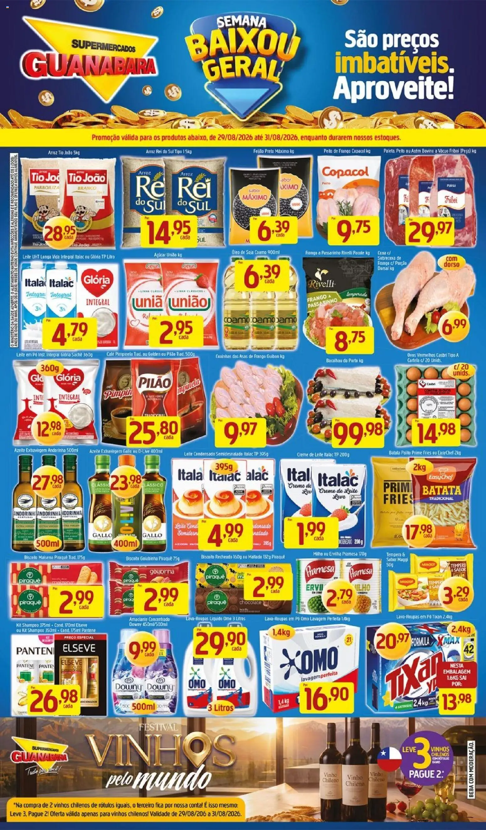 Supermercados Guanabara Folheto - válido de 29/08/2026 | Página: 1 | Produtos: Biscoito, Milho, Leite condensado, Amaciante