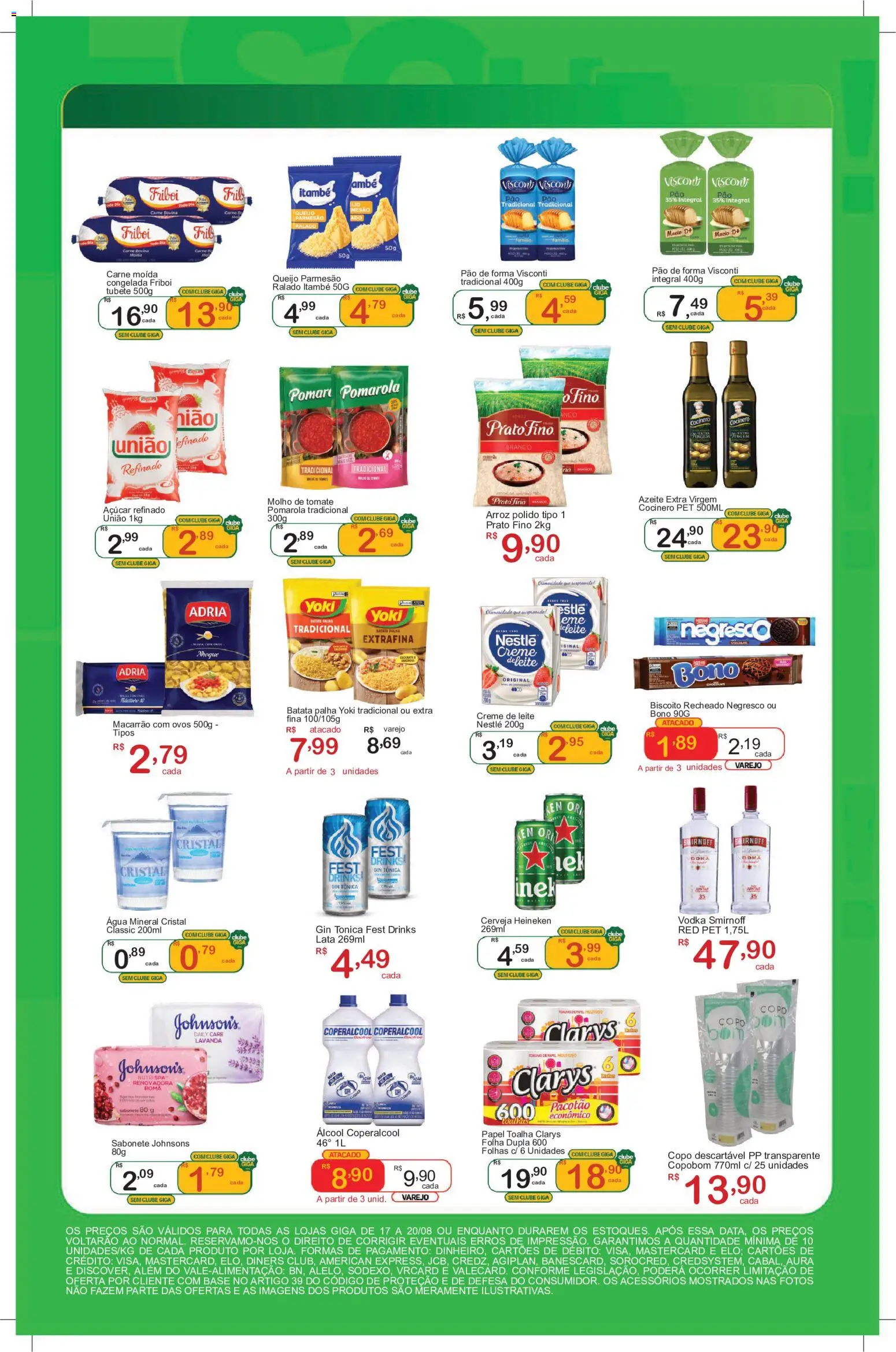 GIGA Atacado Folheto - válido de 17/08/2026 | Página: 2 | Produtos: Cerveja Heineken, Macarrão, Sabonete, Creme de leite