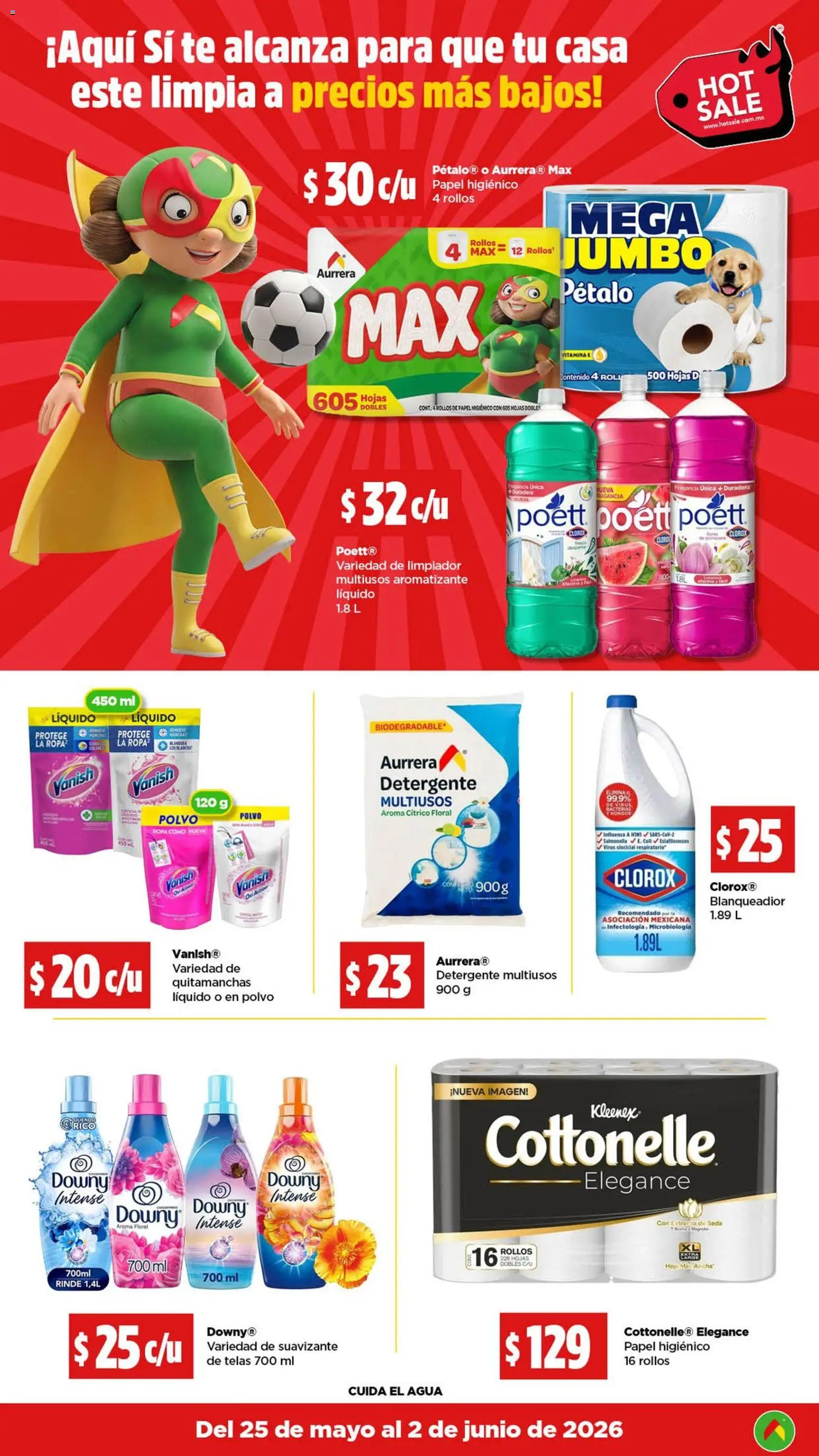 Nuevas ofertas de Bodega Aurrerá válidas en toda la República Mexicana desde el 25.05.2026. ¡Encuentra las mejores ofertas en Bodega Aurrerá Hot Sale! | Página: 9 | Productos: Quitamanchas, Suavizante, Limpiador, Fragancia