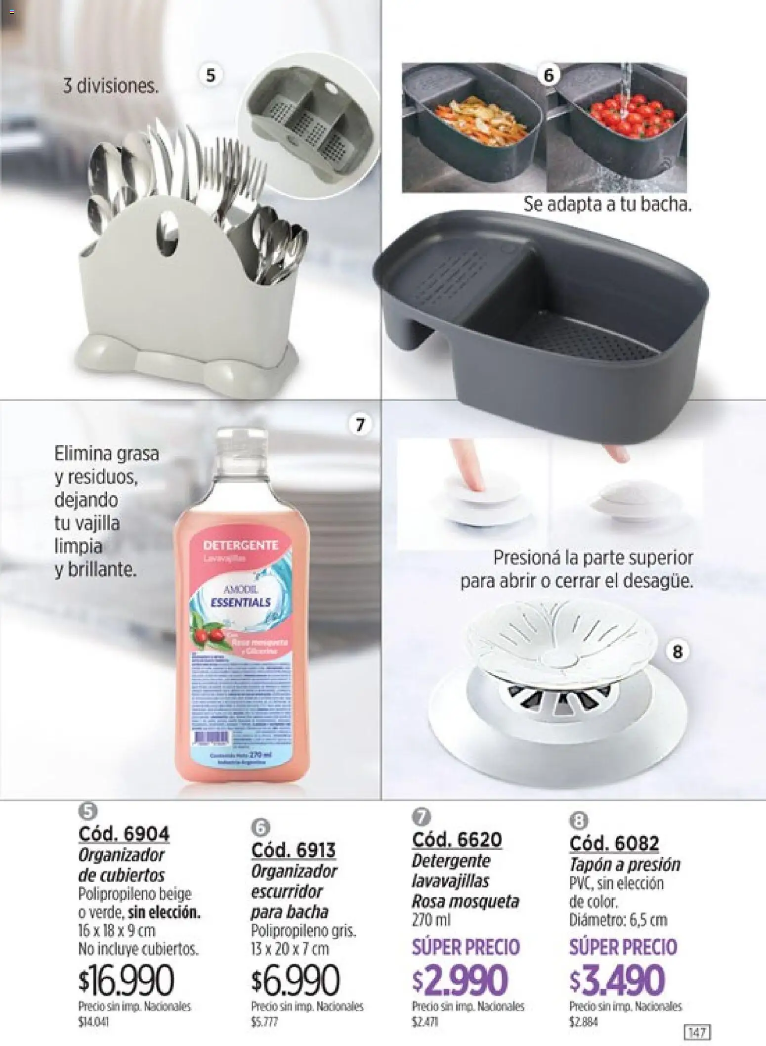 Catálogo Amodil Campaña 12 │ válido desde el 30/06/2026 | Página: 147 | Productos: Organizador, Lavavajillas, Bacha, Escurridor