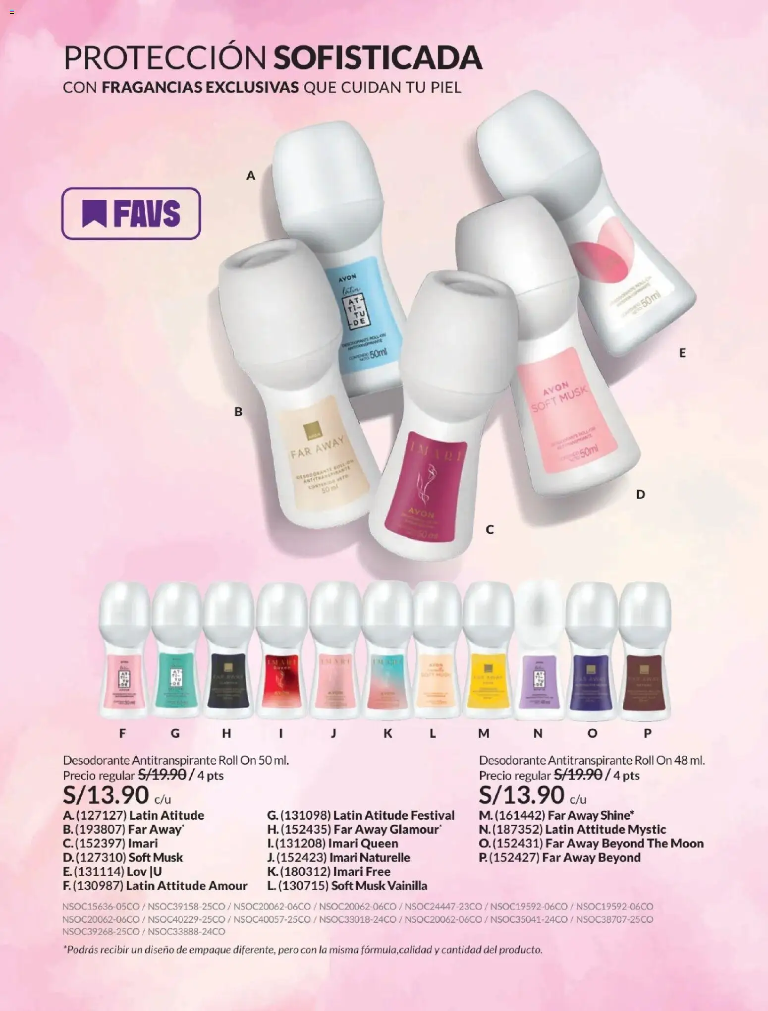 Catálogo Avon válido desde 21/04/2026 | Página: 168 | Productos: Desodorante, Antitranspirante, Empaque