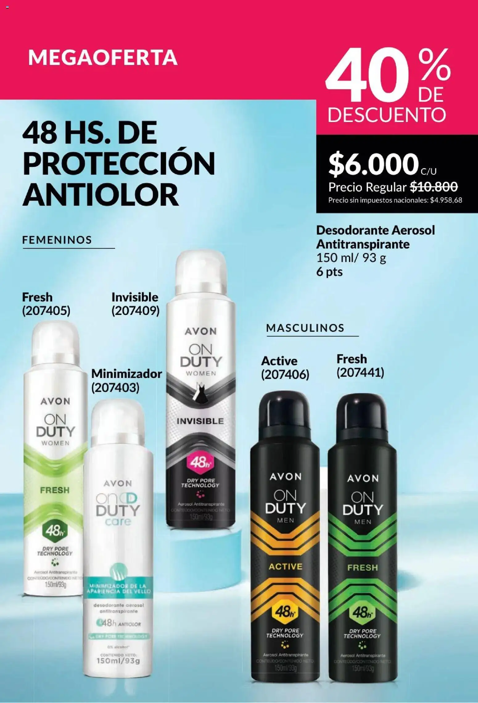 Catálogo AVON Campaña 4/2026 │ válido desde el 01/04/2026 | Página: 202 | Productos: Desodorante, Antitranspirante