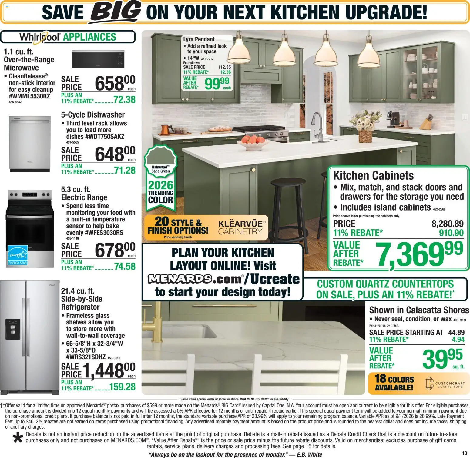 Menards Weekly Ad - valid from 10/01/2026 | Page: 19 | Products: Doors, Microwave, Sensor, Dishwasher
