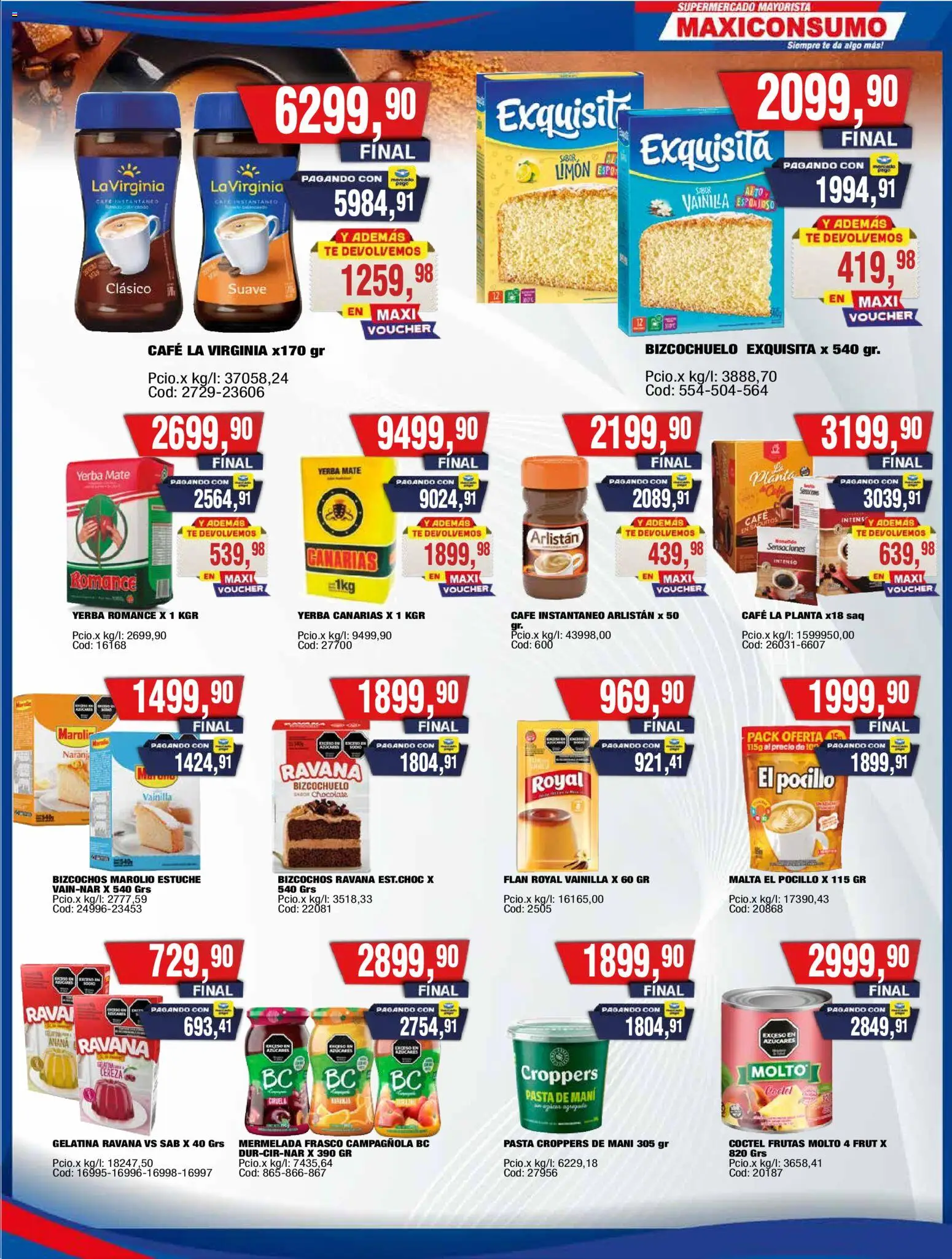 Maxiconsumo ofertas │ válido desde el 27.04.2026 | Página: 9 | Productos: Yerba, Gelatina, Mani, Pasta