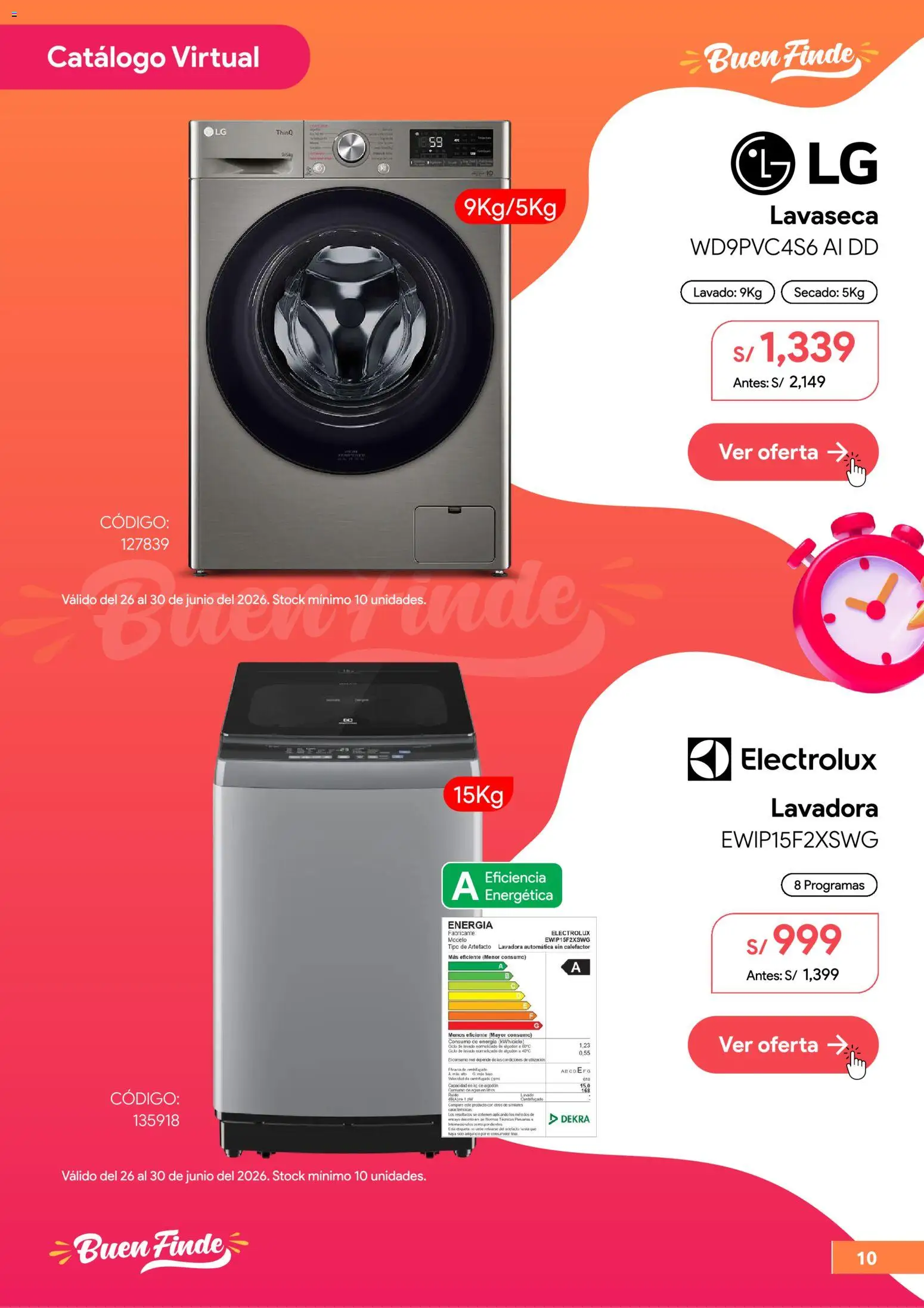 Catálogo Hiraoka válido desde 26/06/2026 | Página: 11 | Productos: Lavadora