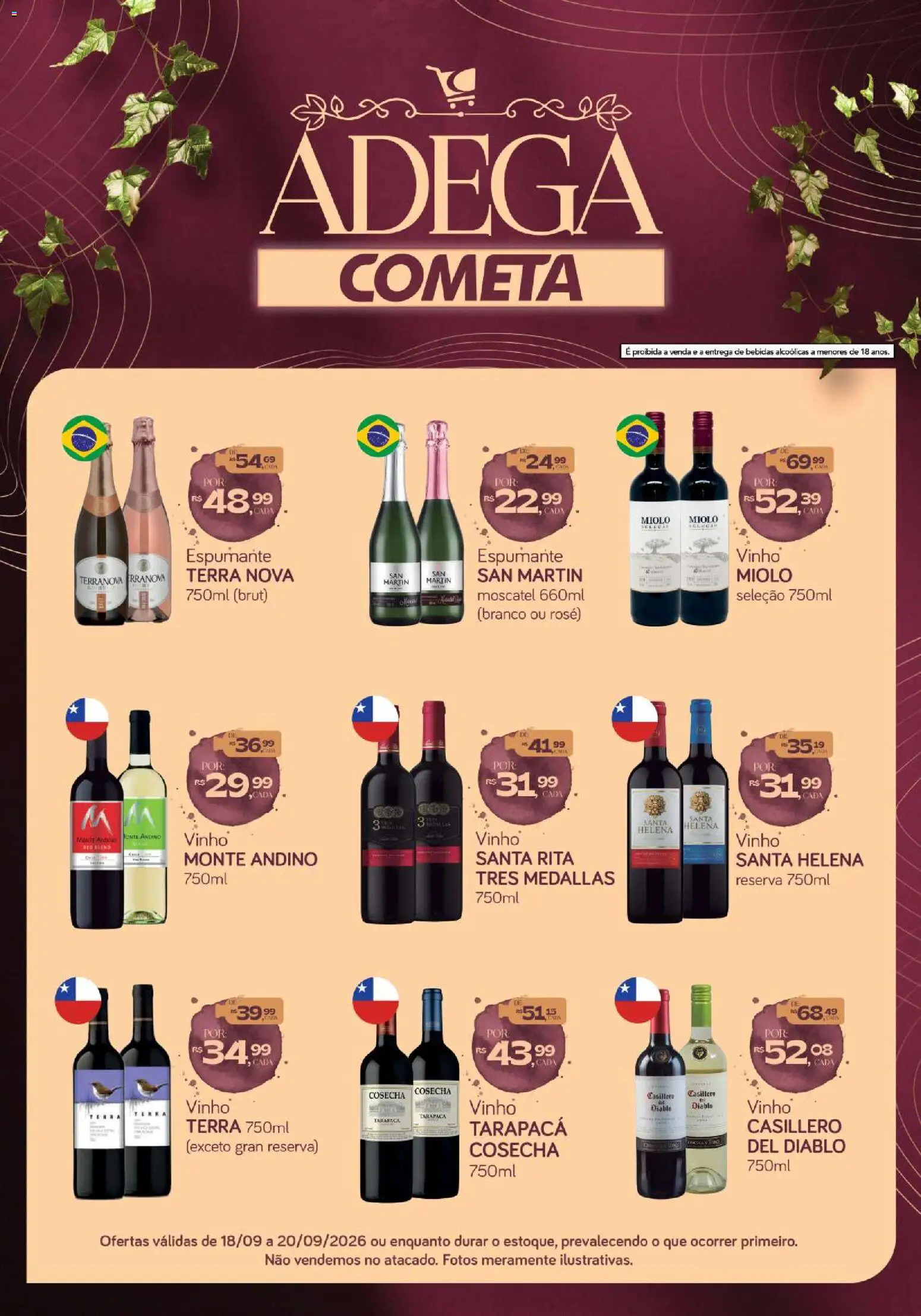 Cometa Supermercados Folheto - válido de 18/09/2026 | Página: 1 | Produtos: Espumante, Bebidas, Vinho