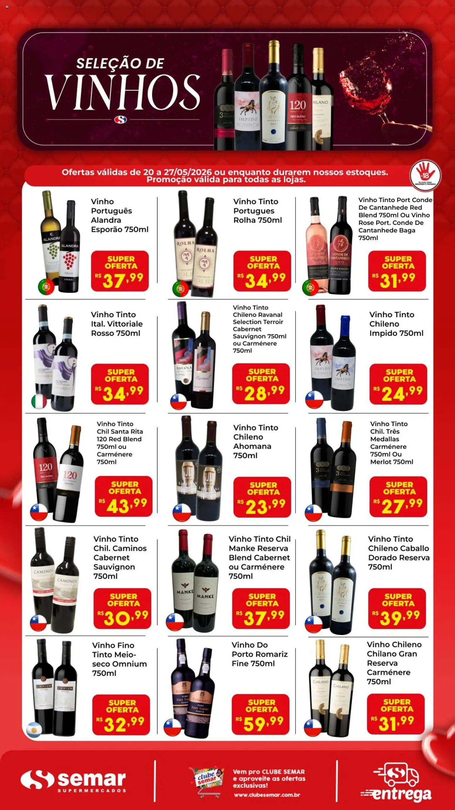 Semar Supermercado Folheto - válido de 20.05.2026 | Página: 1 | Produtos: Vinho