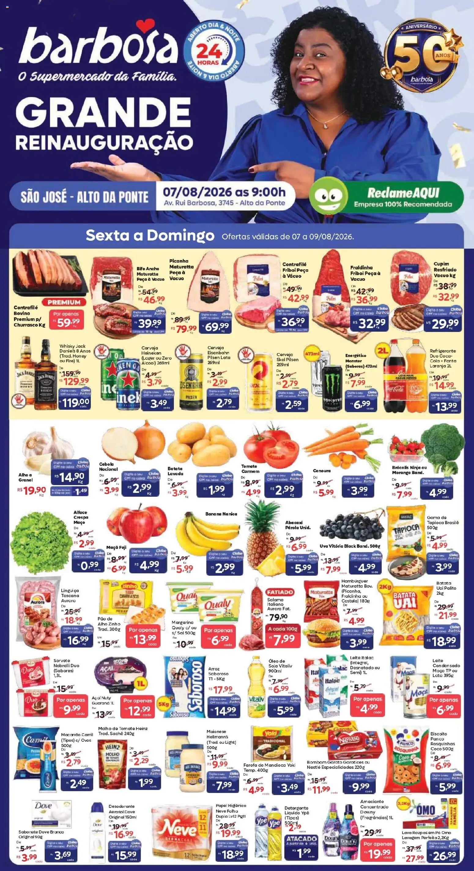 Barbosa Supermercados Folheto - válido de 07/08/2026 | Página: 1 | Produtos: Tomate, Guaraná, Molho de tomate, Roupas