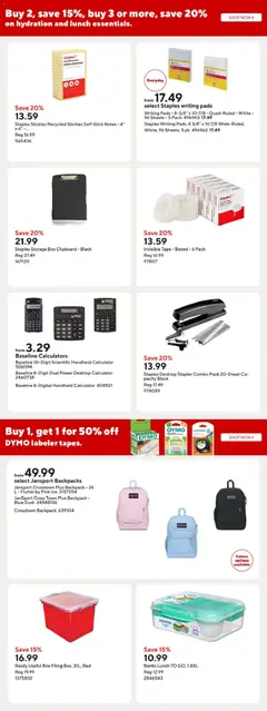 Preview of Staples weekly flyer / circulaire from shop Staples valid from Jun 26, 2026 | Page: 13 | Products: Backpack, Calculator, Box