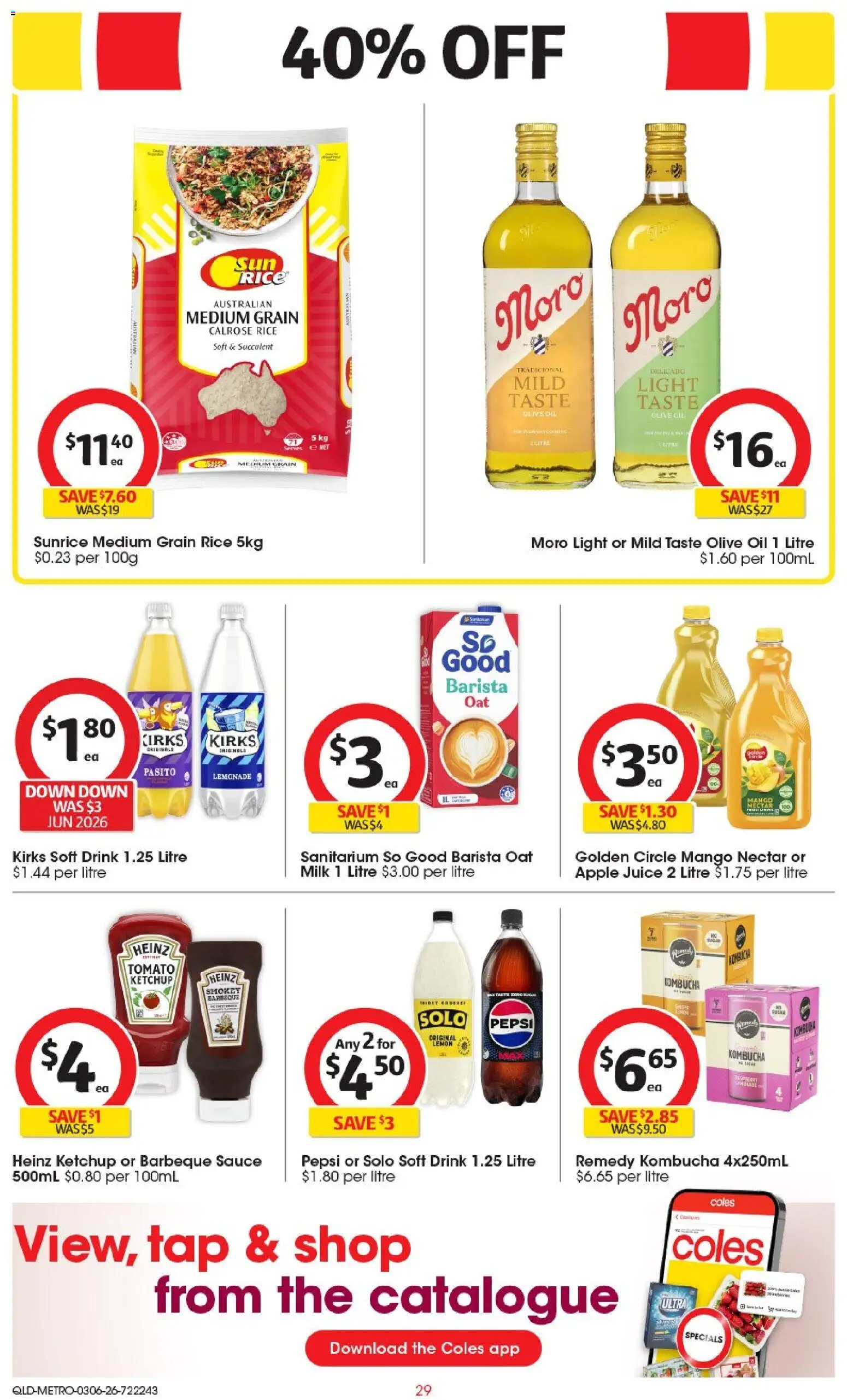 Coles catalogue - valid from 03.06.2026 | Page: 29 | Products: Juice, Rice, Pepsi, Olive oil