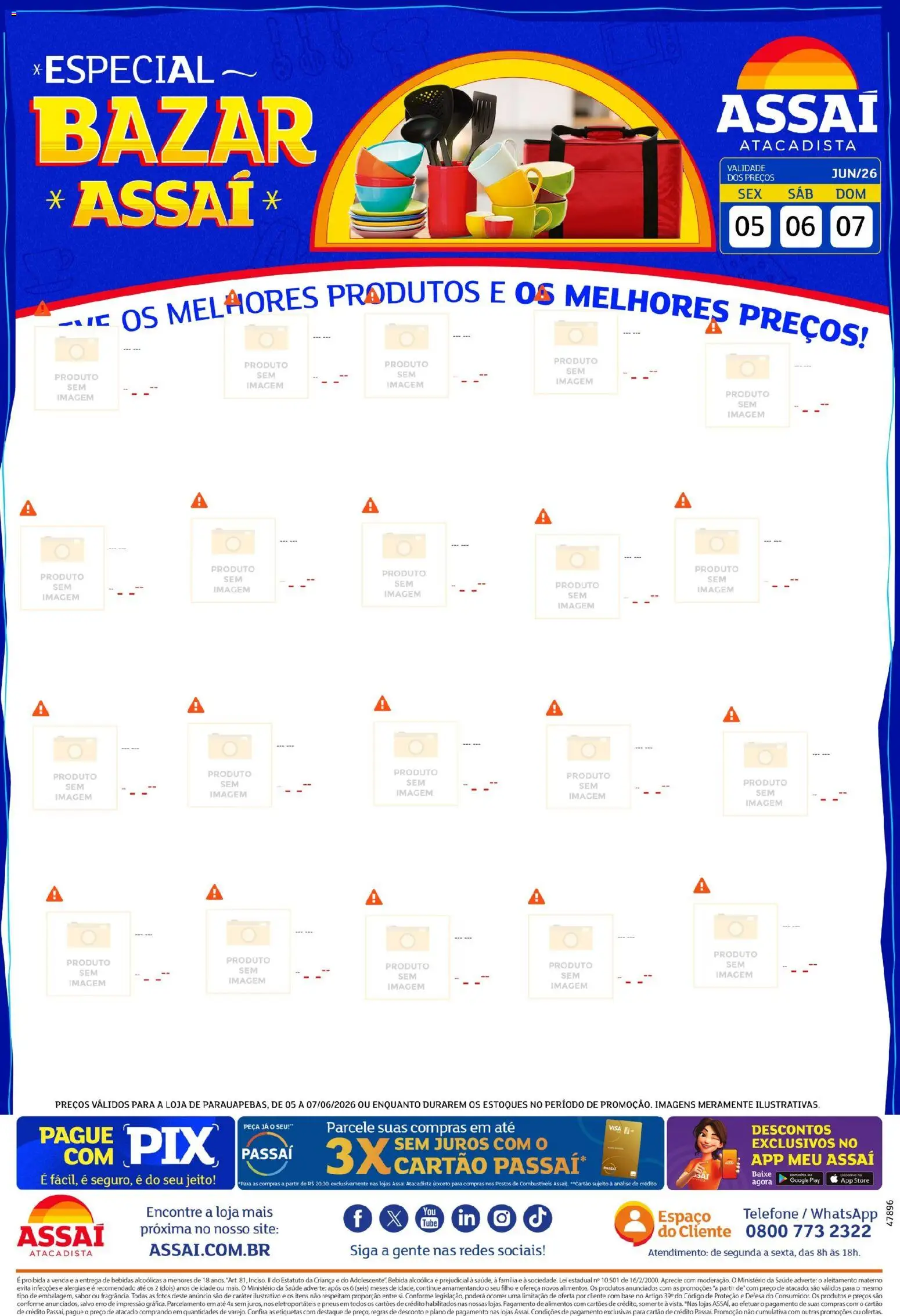 Assaí Atacadista Folheto - válido de 04/09/2026 | Página: 1 | Produtos: Bebidas, Pneus, Alimentos, Telefone