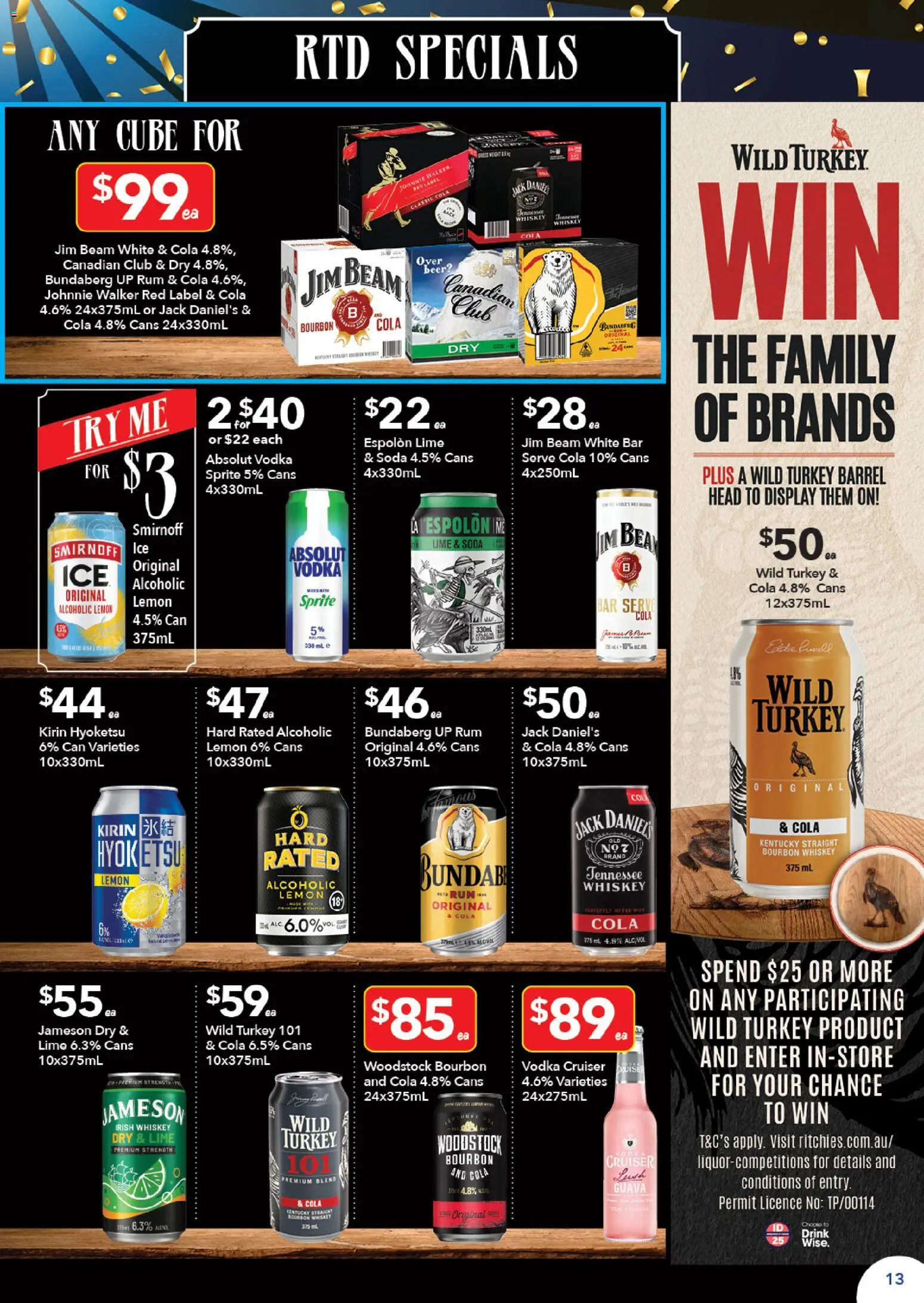 Ritchies catalogue - valid from 23/09/2026 | Page: 13 | Products: Absolut Vodka, Vodka, Sprite, Jack Daniel’s