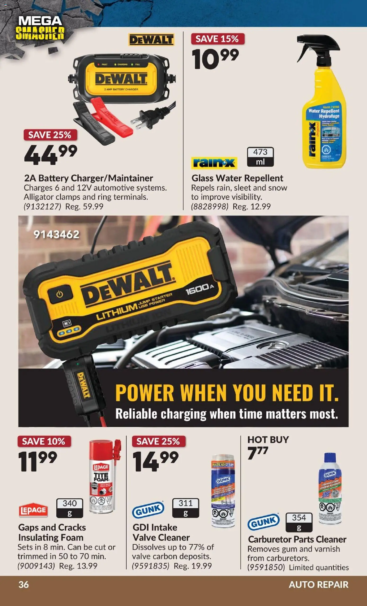 Princess Auto flyer valid from Sep 8, 2026 | Page: 39 | Products: Water, Foam, Battery