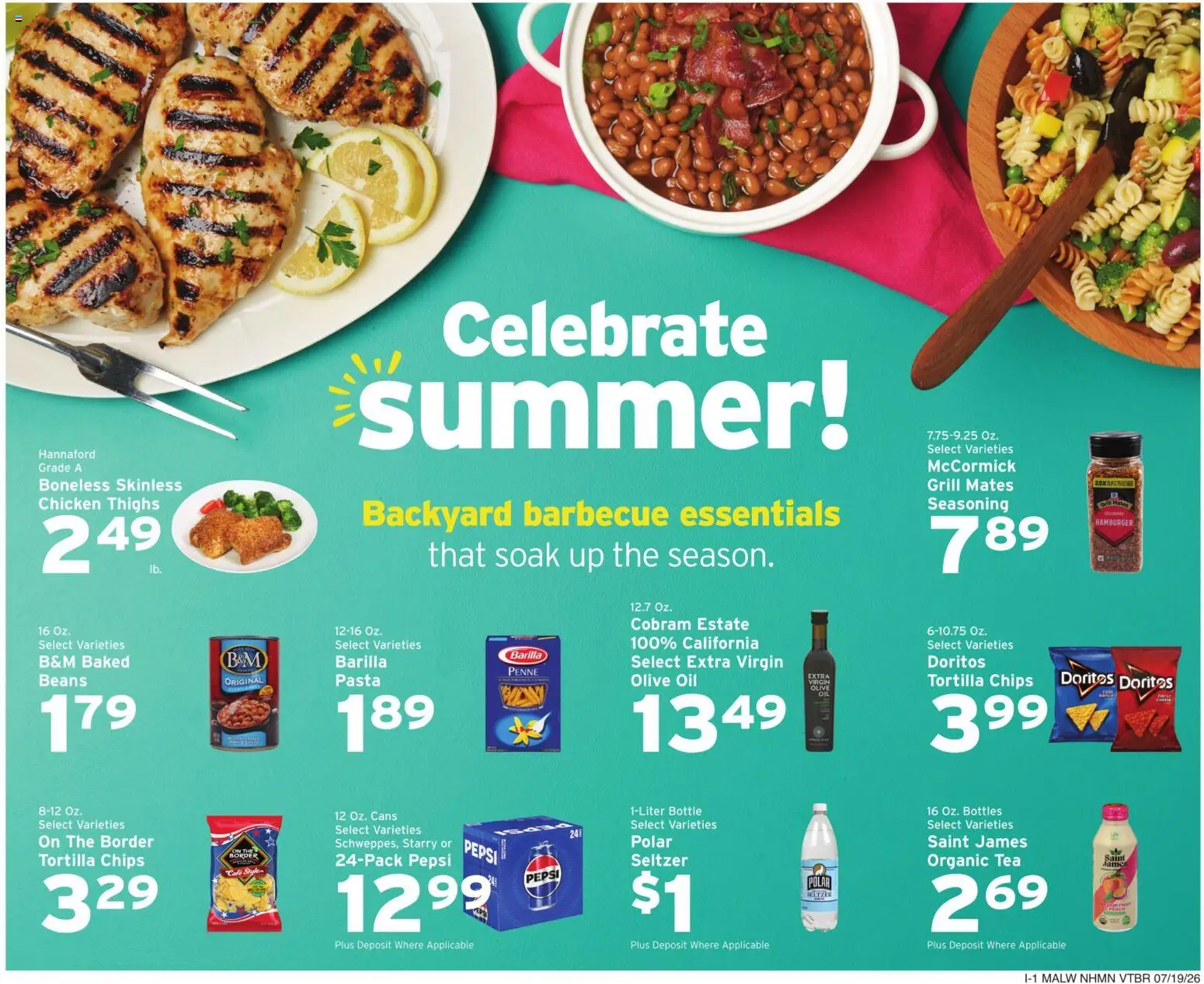 Hannaford Weekly Ad - valid from 07/19/2026 | Page: 9 | Products: Oil, Pasta, Chips, Grill