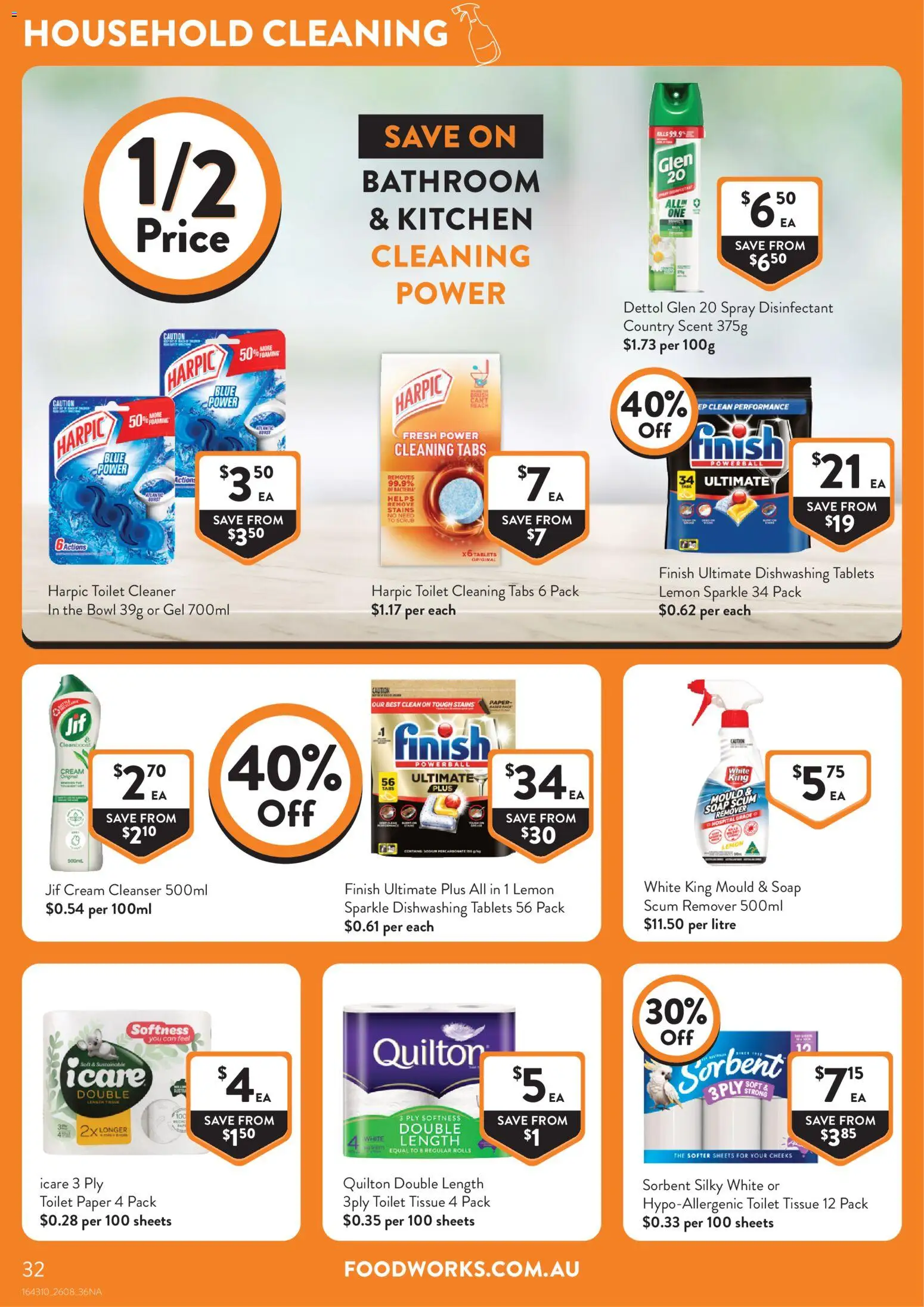 Foodworks catalogue - valid from 26/08/2026 | Page: 32 | Products: Household, Cream, Sustainable, Lemon