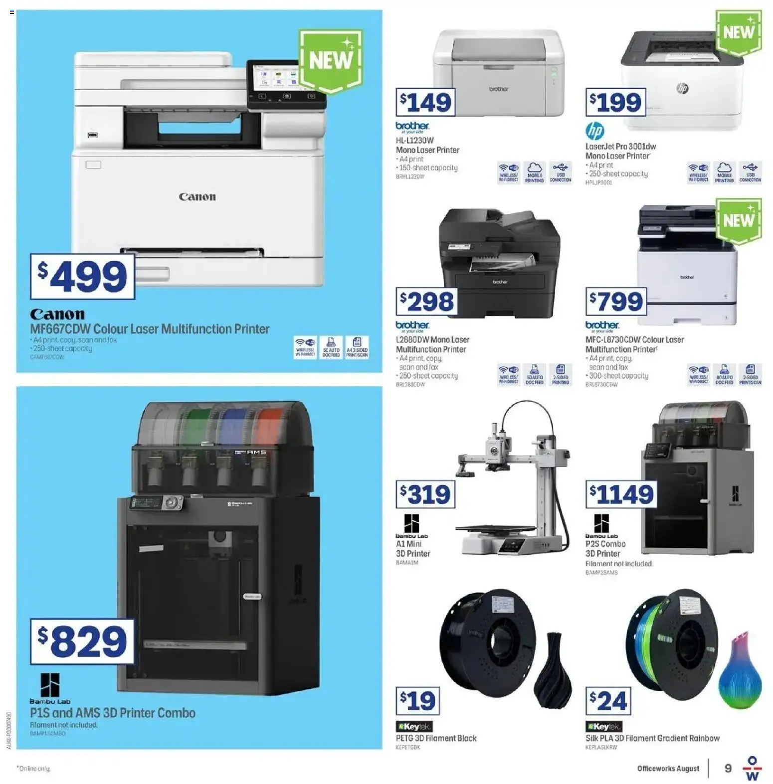 Officeworks - Beacon Deals 11/08 - 11/08/2026 > weekly / monthly specials | Page: 9 | Products: Painting, Printer, Fax, Laser printer