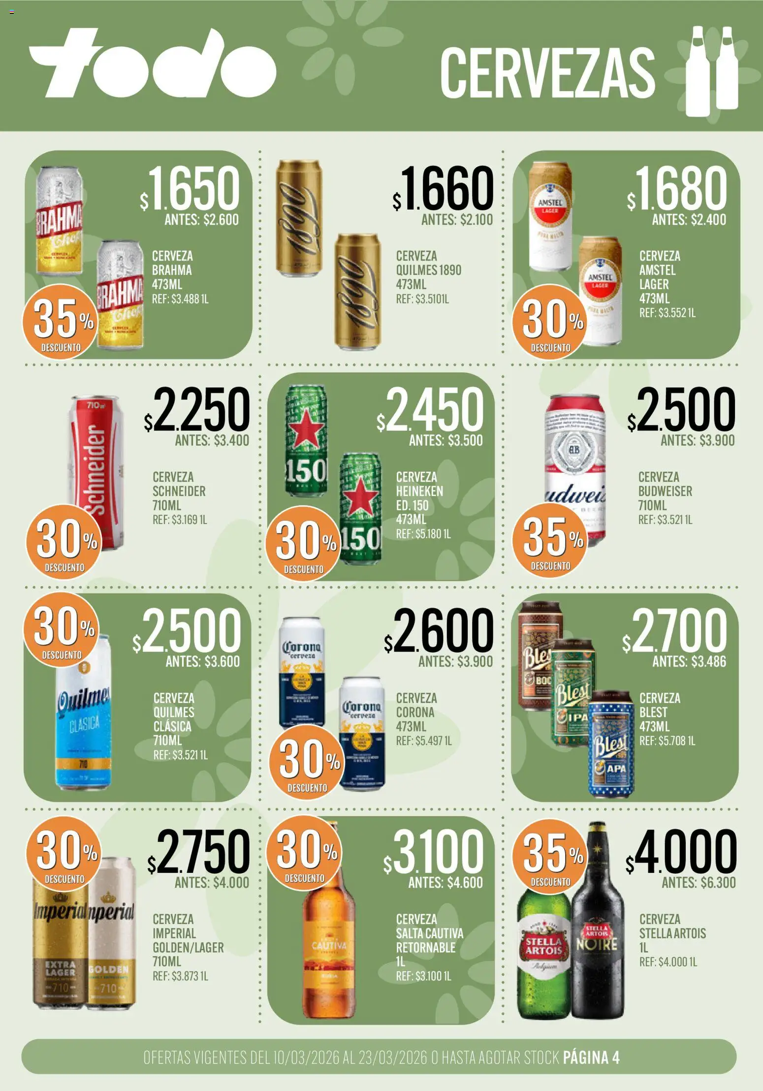 Supermercados TODO - Ofertas │ válido desde el 10.03.2026 | Página: 4 | Productos: Cerveza