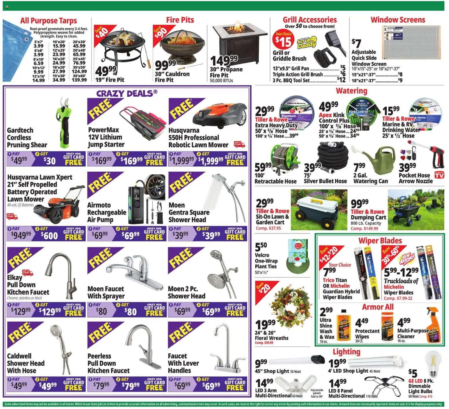 Ocean State Job Lot Weekly Ad - valid from 08/13/2026 | Page: 8 | Products: Lawn Mower, Battery, Arrow, Starter