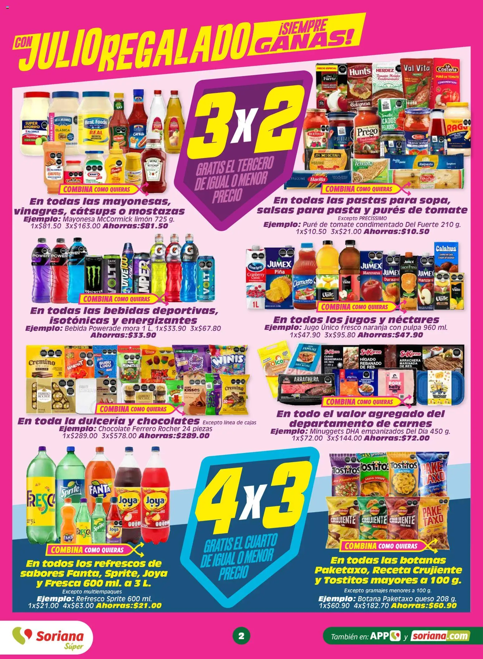 Nuevas ofertas de Soriana válidas en toda la República Mexicana desde el 19.06.2026. ¡Encuentra las mejores ofertas en Soriana Julio Regalado Súper Nacional! | Página: 2