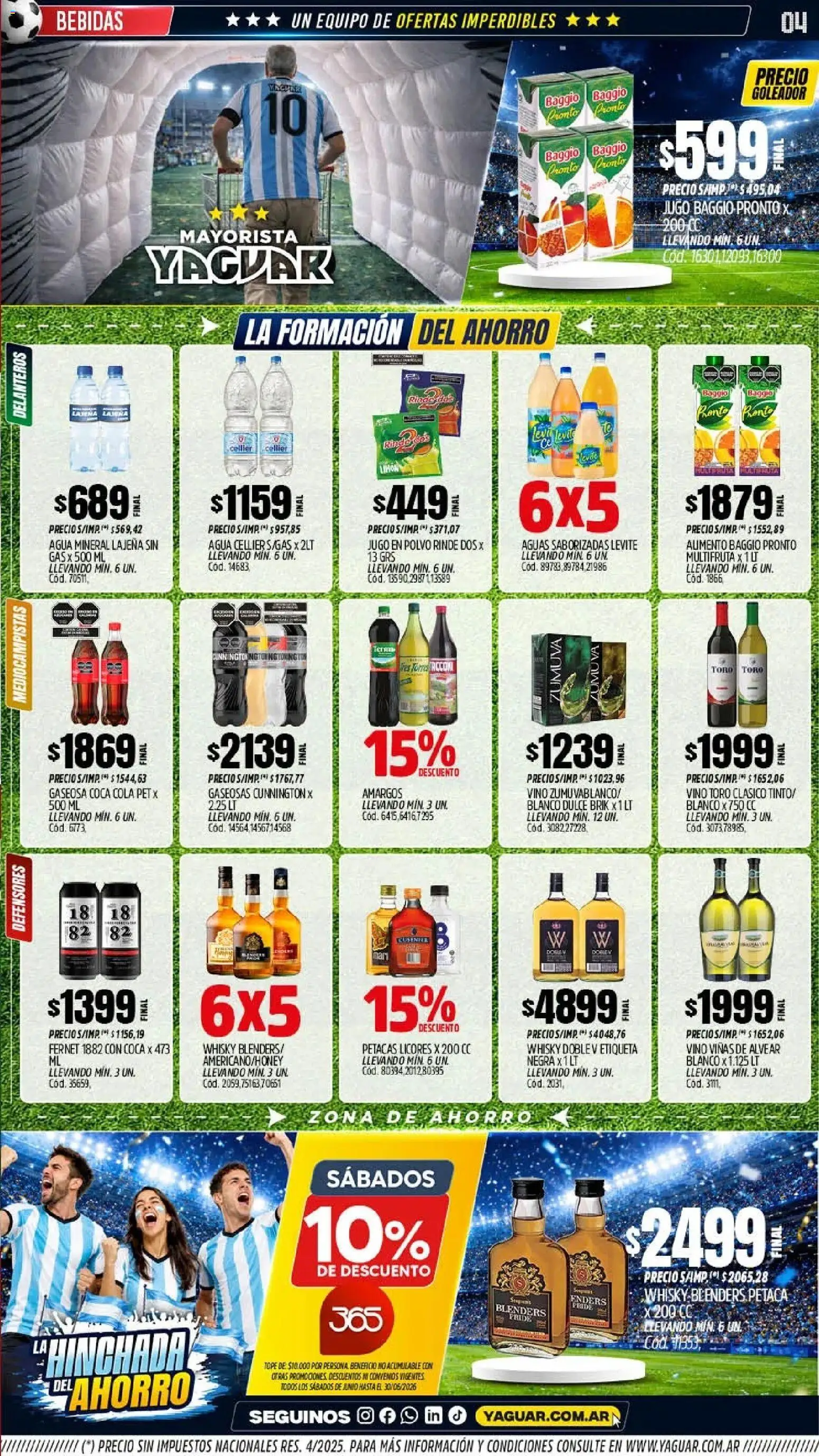 Yaguar - Oferta Semanal General Roca │ válido desde el 08.06.2026 | Página: 5 | Productos: Polvo, Gaseosa, Agua, Vino