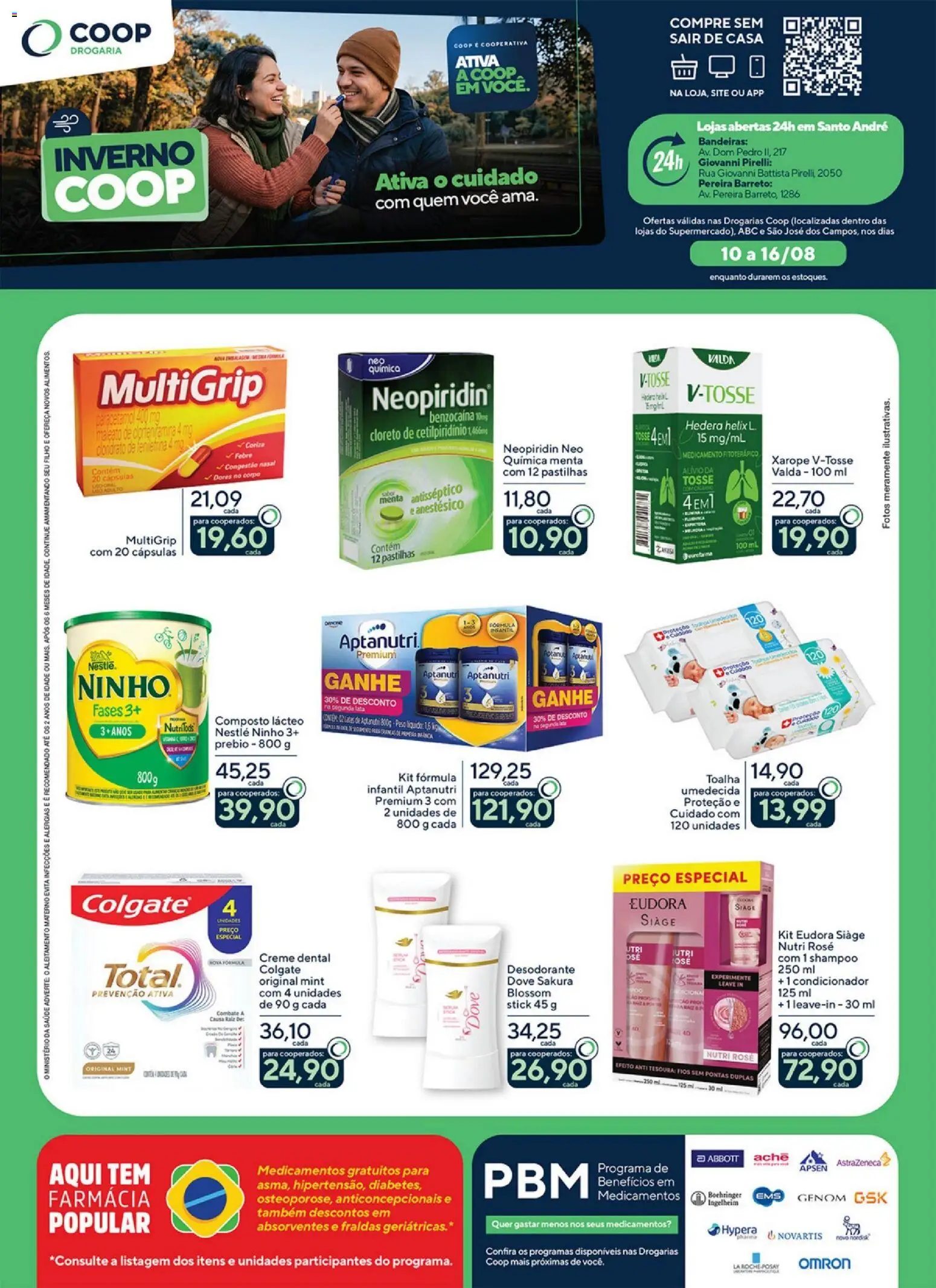 Coop Folheto - válido de 10/08/2026 | Página: 1 | Produtos: Shampoo, Creme dental, Anticoncepcionais, Pirelli