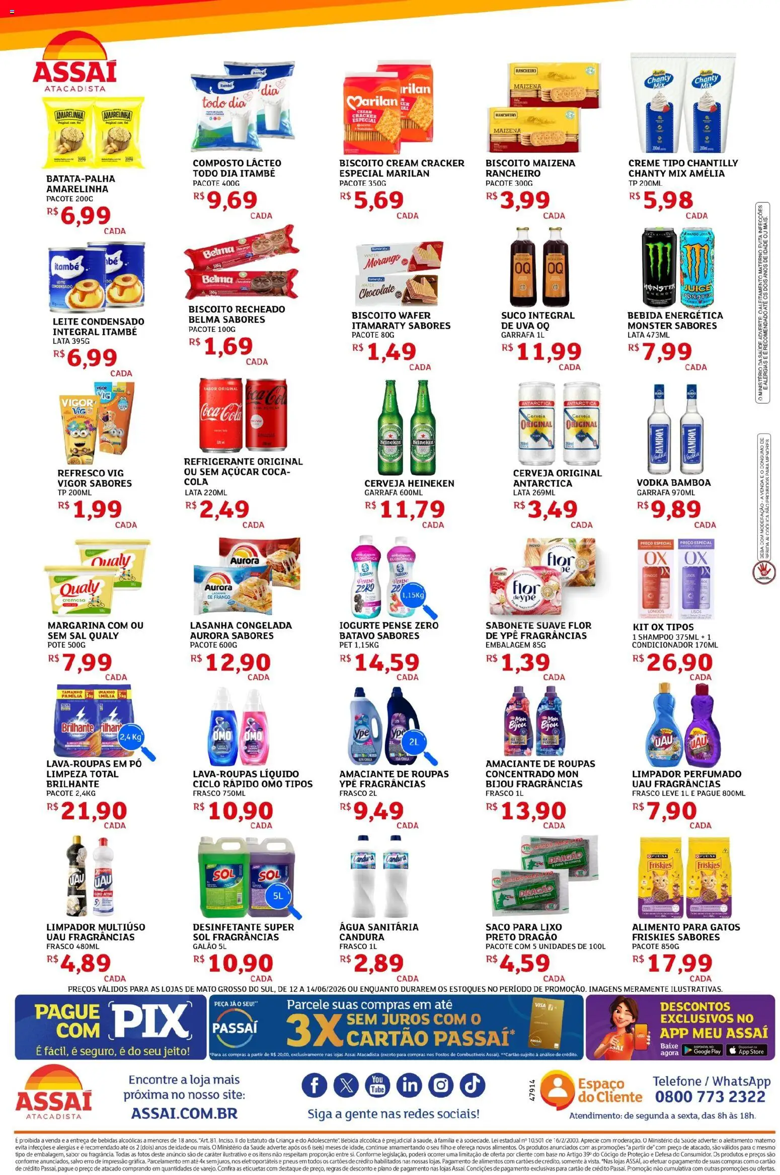 Assaí Atacadista Folheto - válido de 12.06.2026 | Página: 2 | Produtos: Saco para lixo, Lasanha, Bebida, Refrigerante