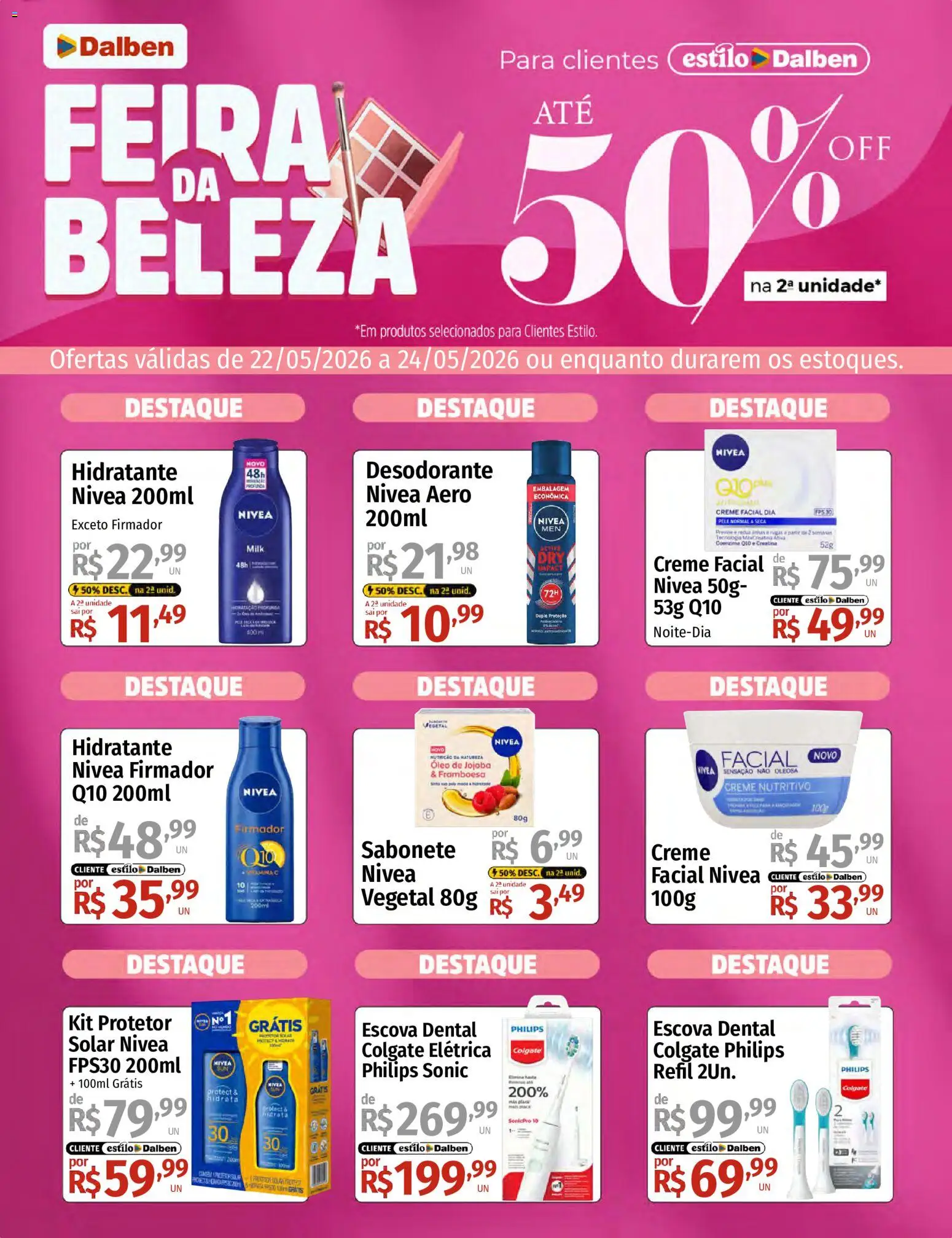 Supermercado Dalben Folheto - válido de 22.05.2026 | Página: 1 | Produtos: Creatina, Escova, Óleo, Creme
