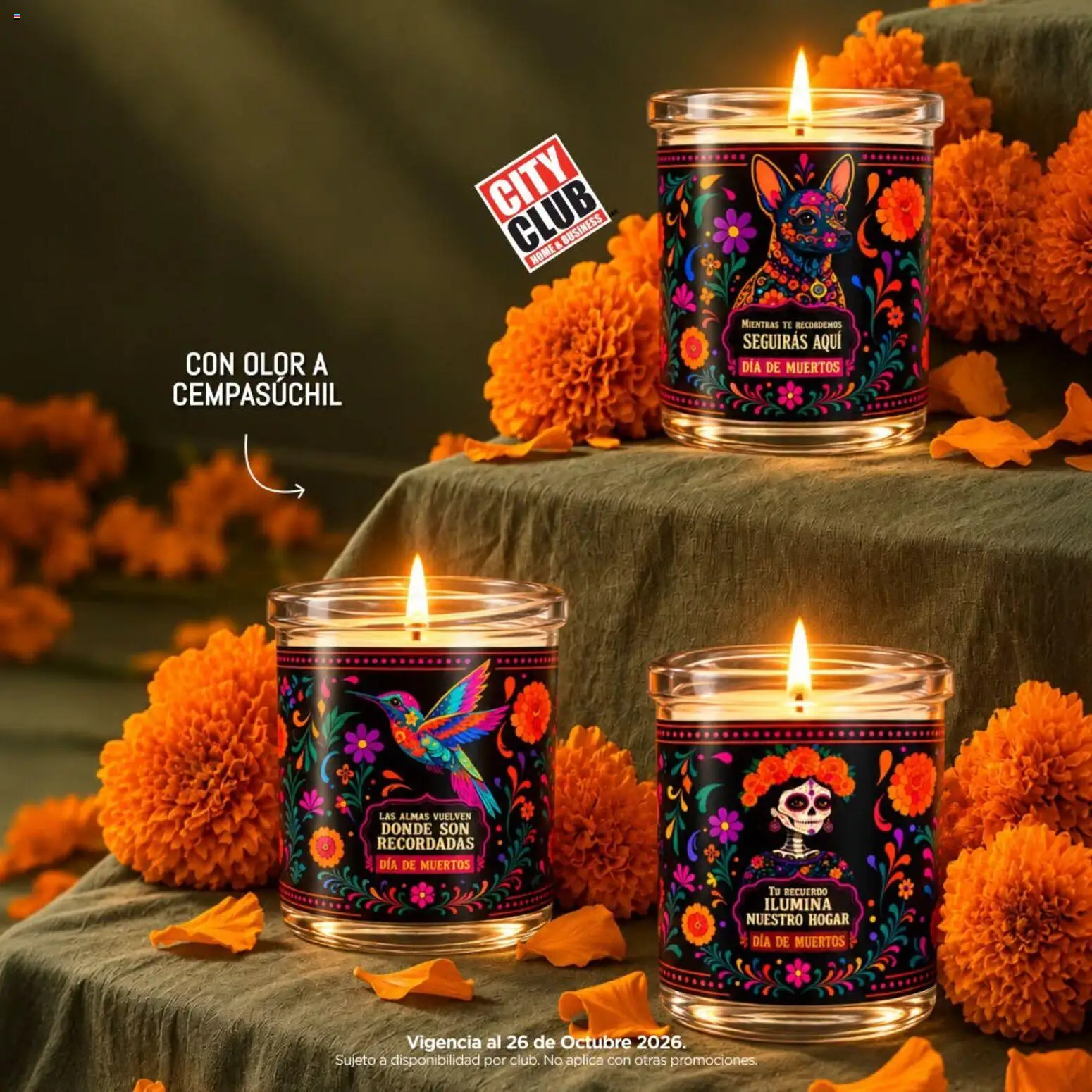 Nuevas ofertas de City Club válidas en toda la República Mexicana desde el 26/10/2026. ¡Encuentra las mejores ofertas en City Club catálogo Veladoras Día De Muertos! | Página: 3