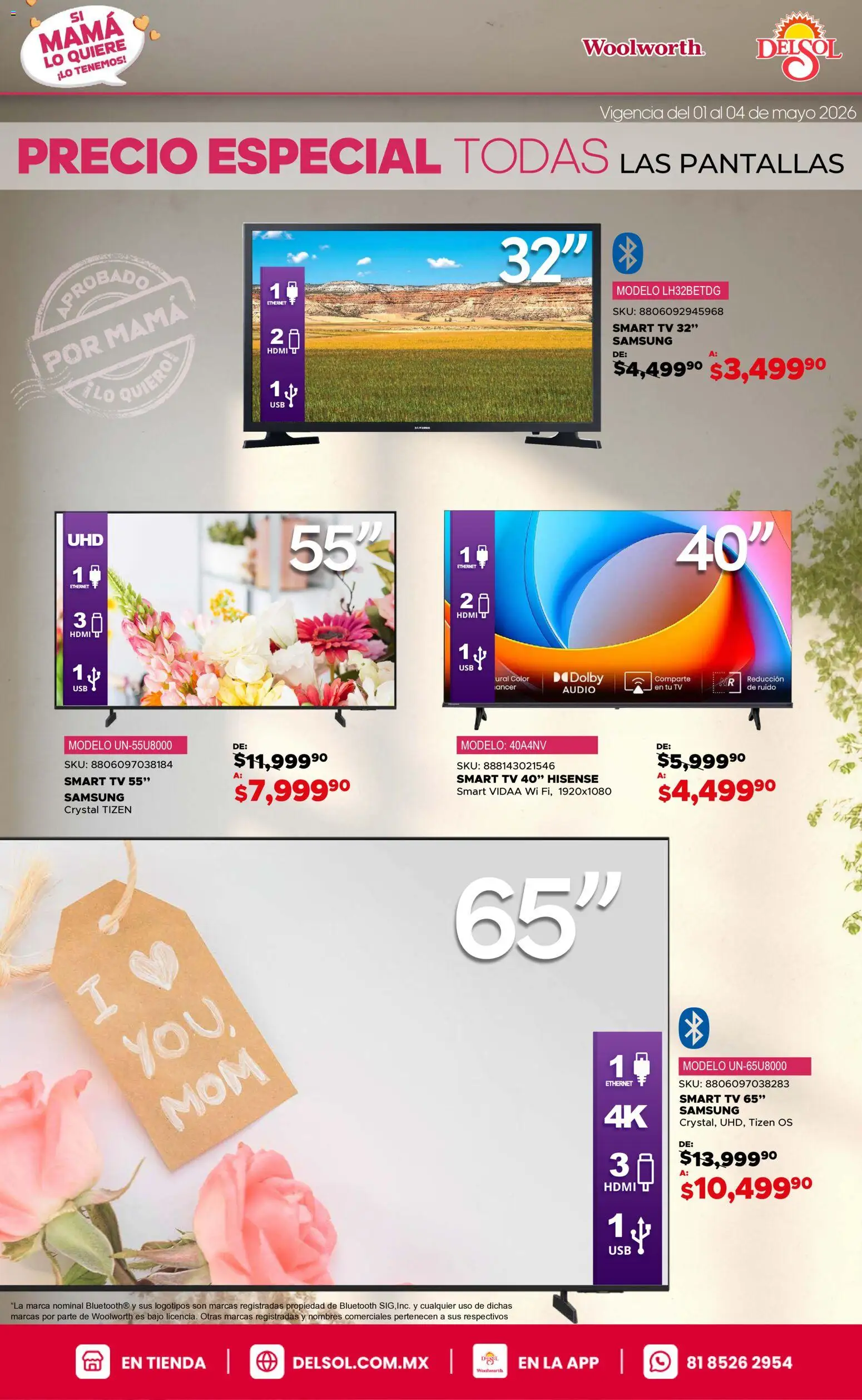 Nuevas ofertas de Del Sol y Woolworth válidas en toda la República Mexicana desde el 01.05.2026. ¡Encuentra las mejores ofertas en Del Sol y Woolworth catálogo! | Página: 11 | Productos: Usb, Pantallas, Audio