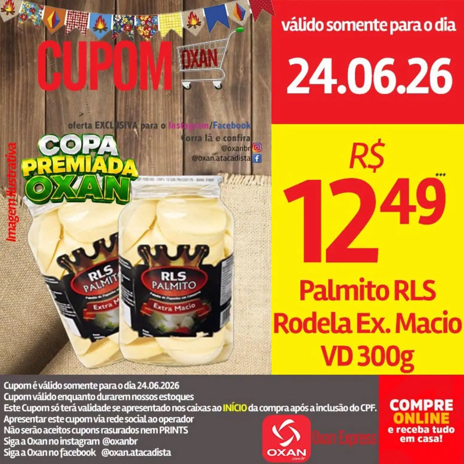 Oxan Atacadista Folheto - válido de 24/06/2026 | Página: 11 | Produtos: Palmito, Copa