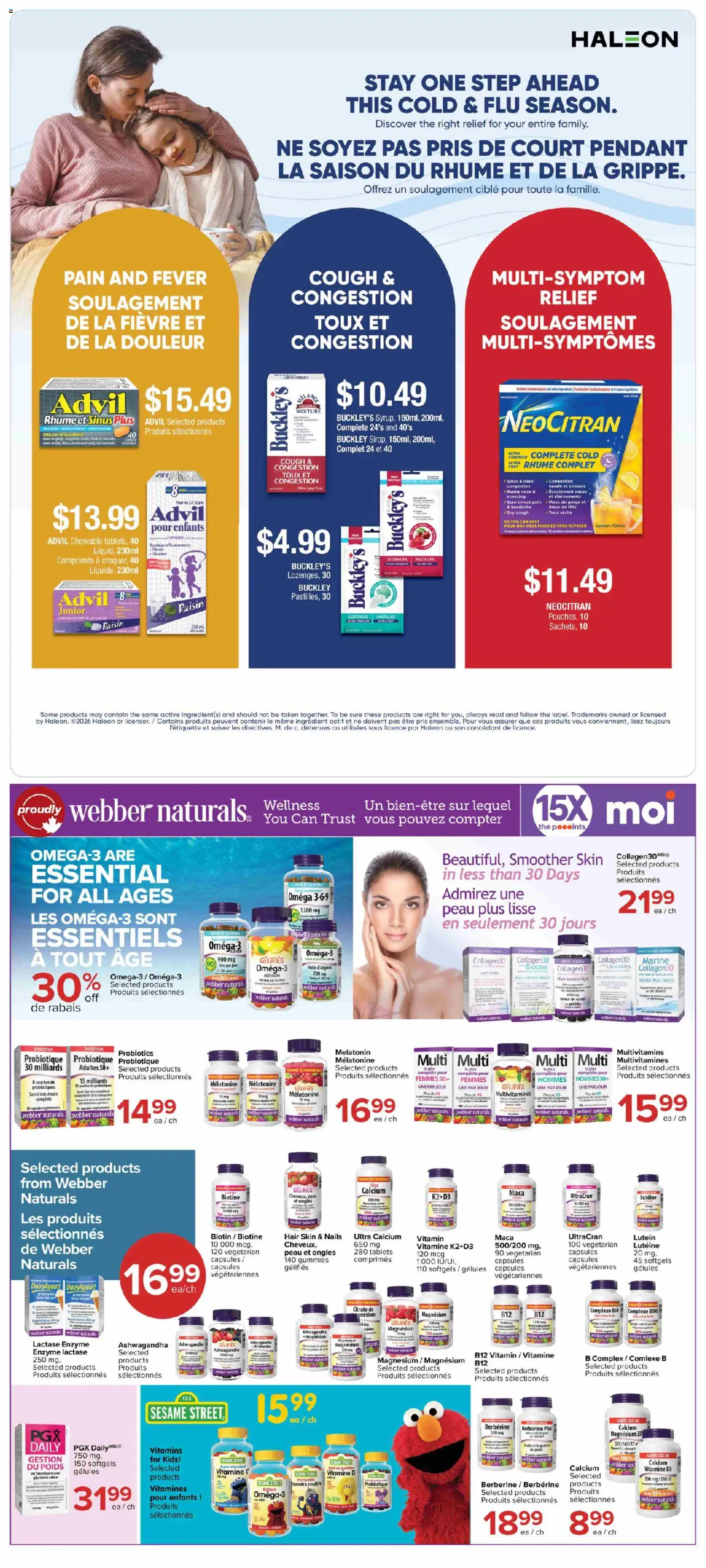 Jean Coutu flyer valid from Sep 10, 2026 | Page: 9 | Products: Ashwagandha, Probiotics, Capsules, Omega