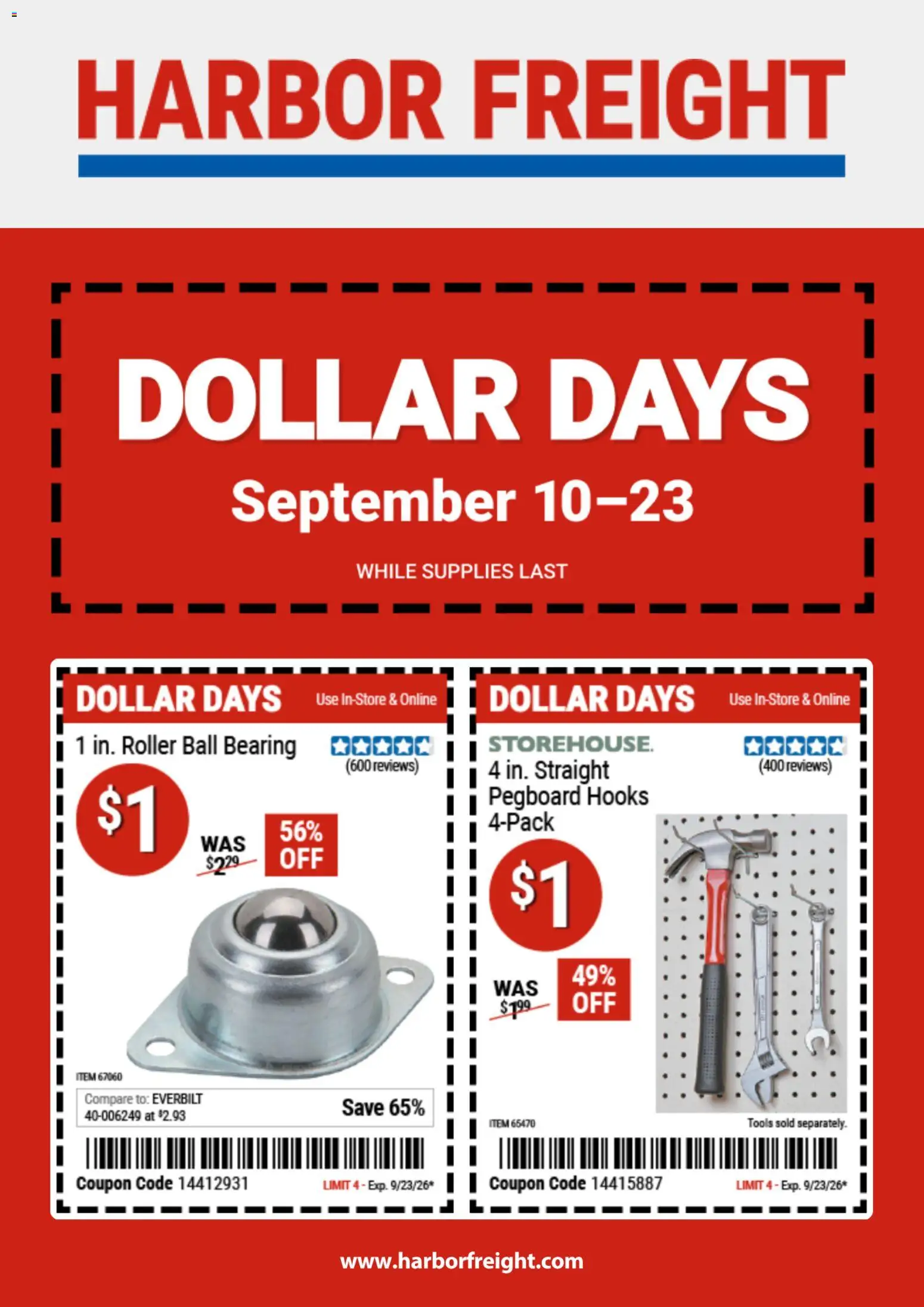 Harbor Freight Thursday 10 September Circular