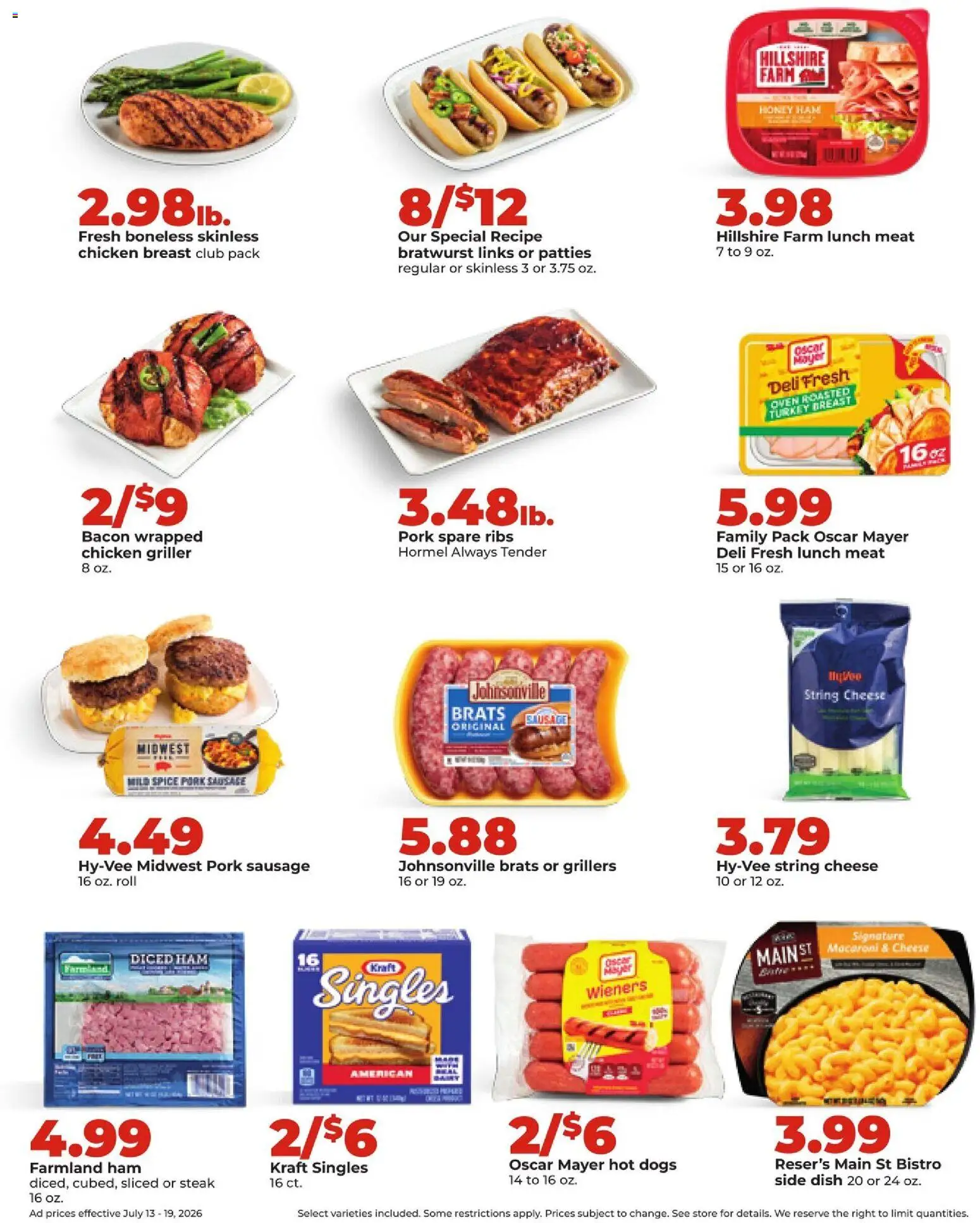 HyVee Weekly Ad - valid from 07/13/2026 | Page: 13 | Products: Ham, Sausage, Hot Dogs, Oven
