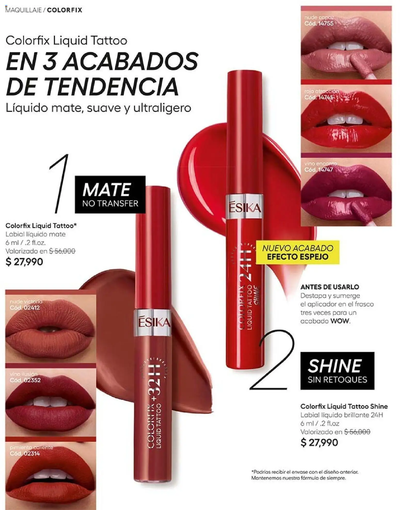 Ésika revista - valida desde el 30/10/2026 | Página: 50 | Productos: Frasco, Espejo, Maquillaje, Vino