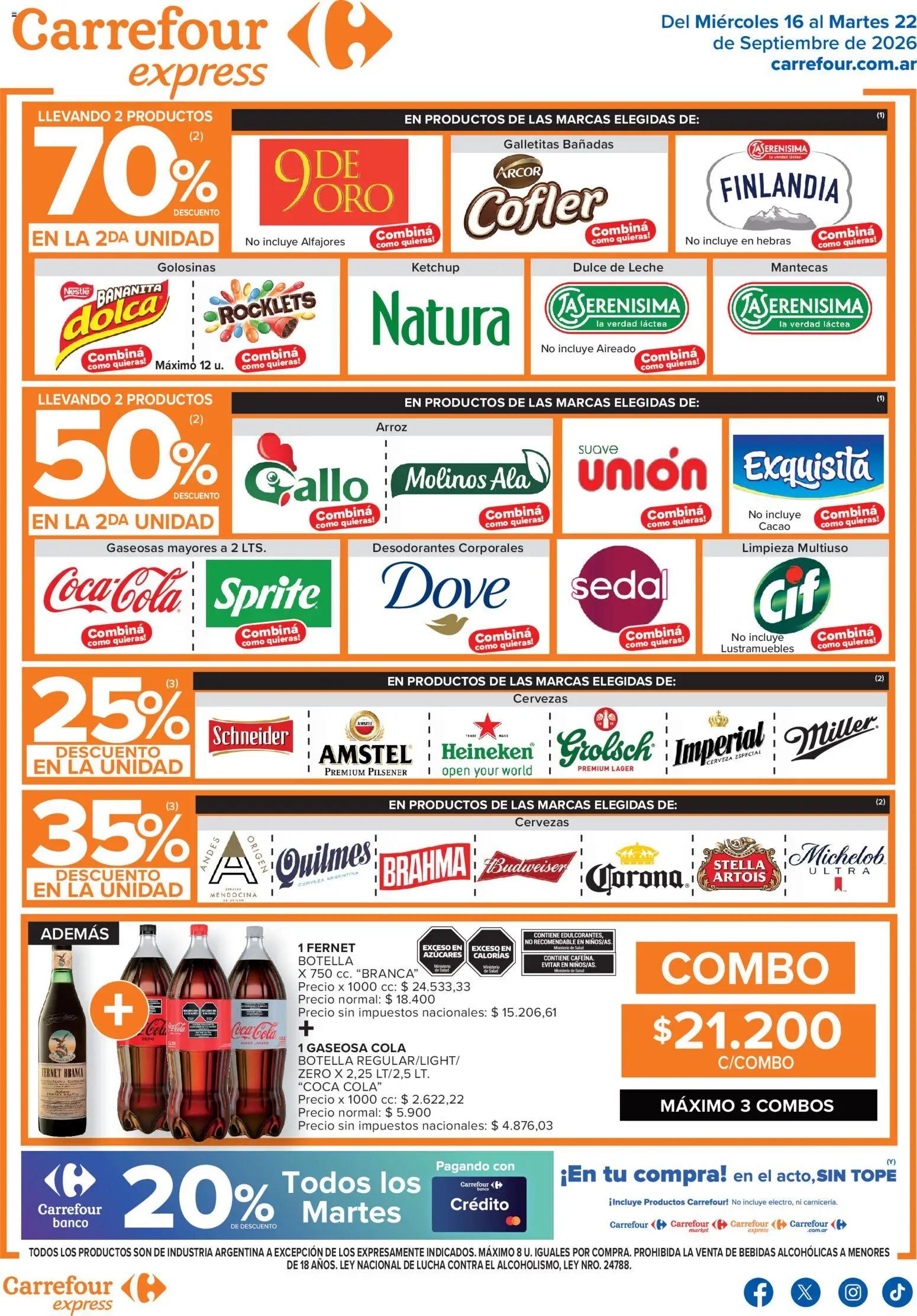 Carrefour Express catálogo │ válido desde el 16/09/2026 | Página: 2 | Productos: Bebidas, Dulce de leche, Gaseosa, Cacao