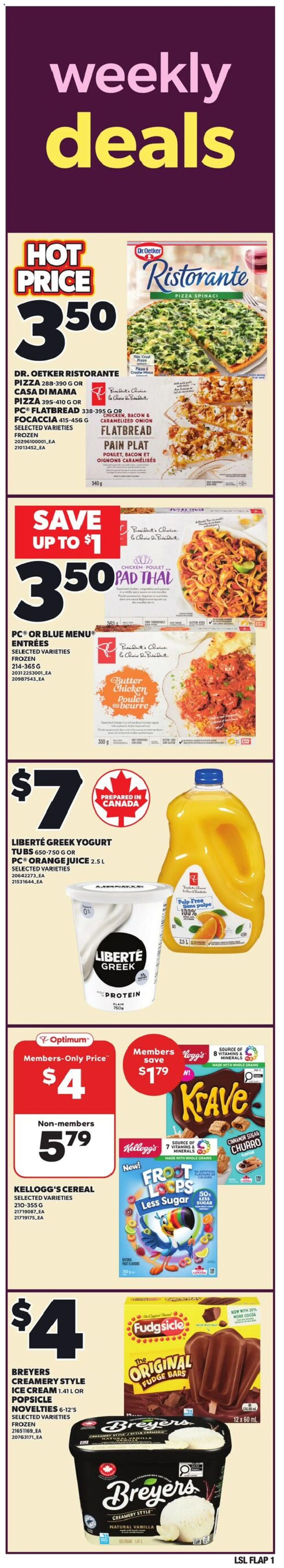 Loblaws flyer valid from 09.04.2026 | Page: 1 | Products: Cream, Ice cream, Butter, Chicken