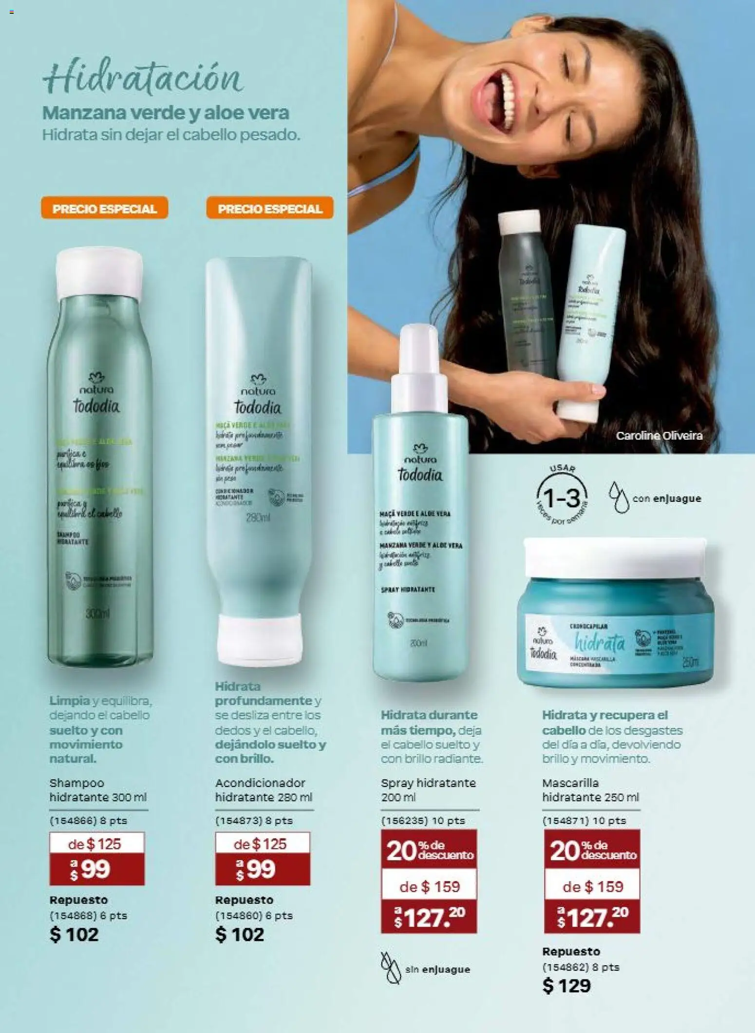 Nuevas ofertas de Natura válidas en toda la República Mexicana desde el 11/09/2026. ¡Encuentra las mejores ofertas en Natura campaña 14 2026! | Página: 137 | Productos: Manzana, Aloe Vera, Mascarilla, Acondicionador