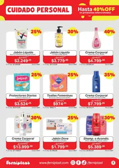Vista previa Ferniplast catálogo válido desde el 09/07/2026 | Página: 7 | Productos: Toallas, Acondicionador, Protectores diarios, Crema